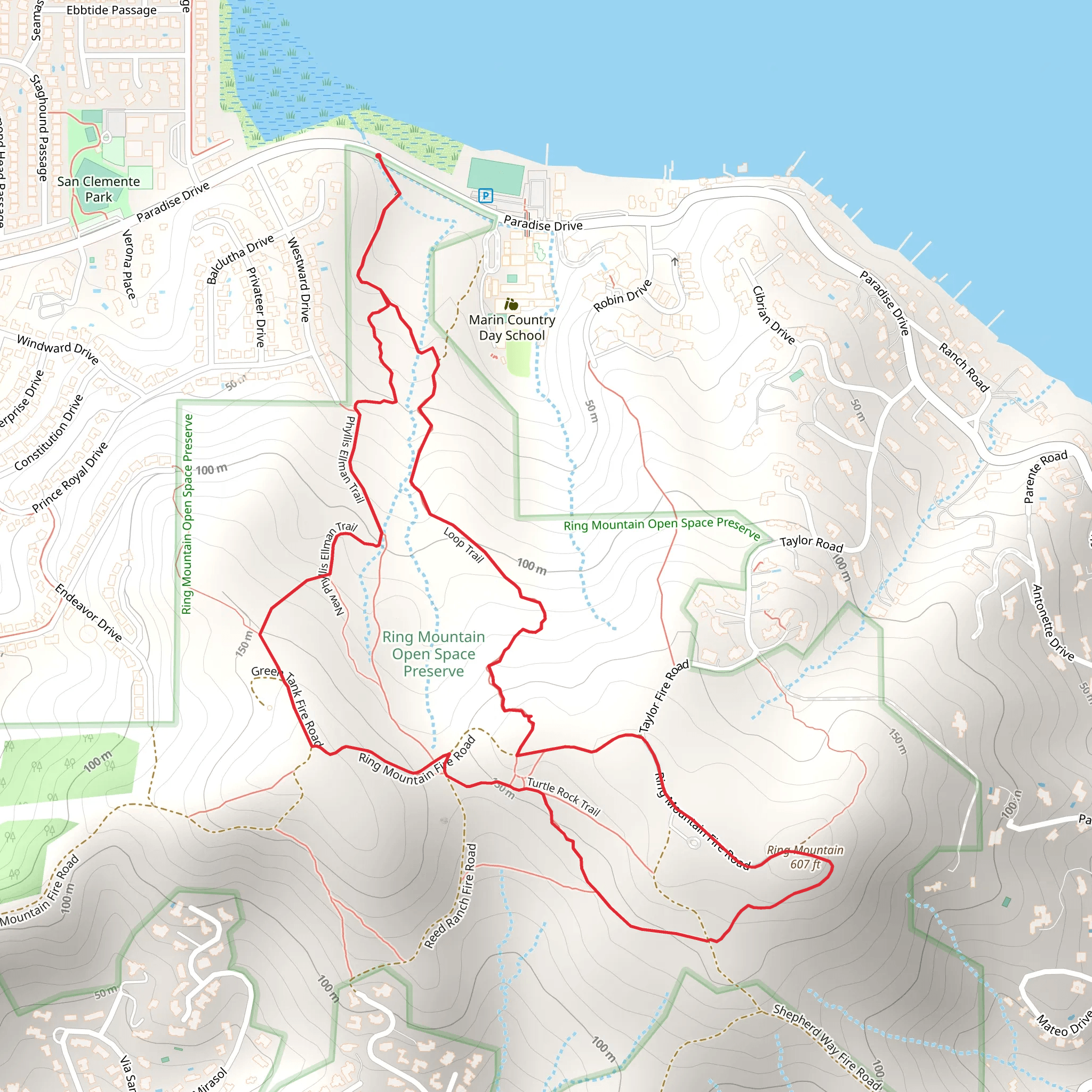 Ring Mountain Loop mobile static map