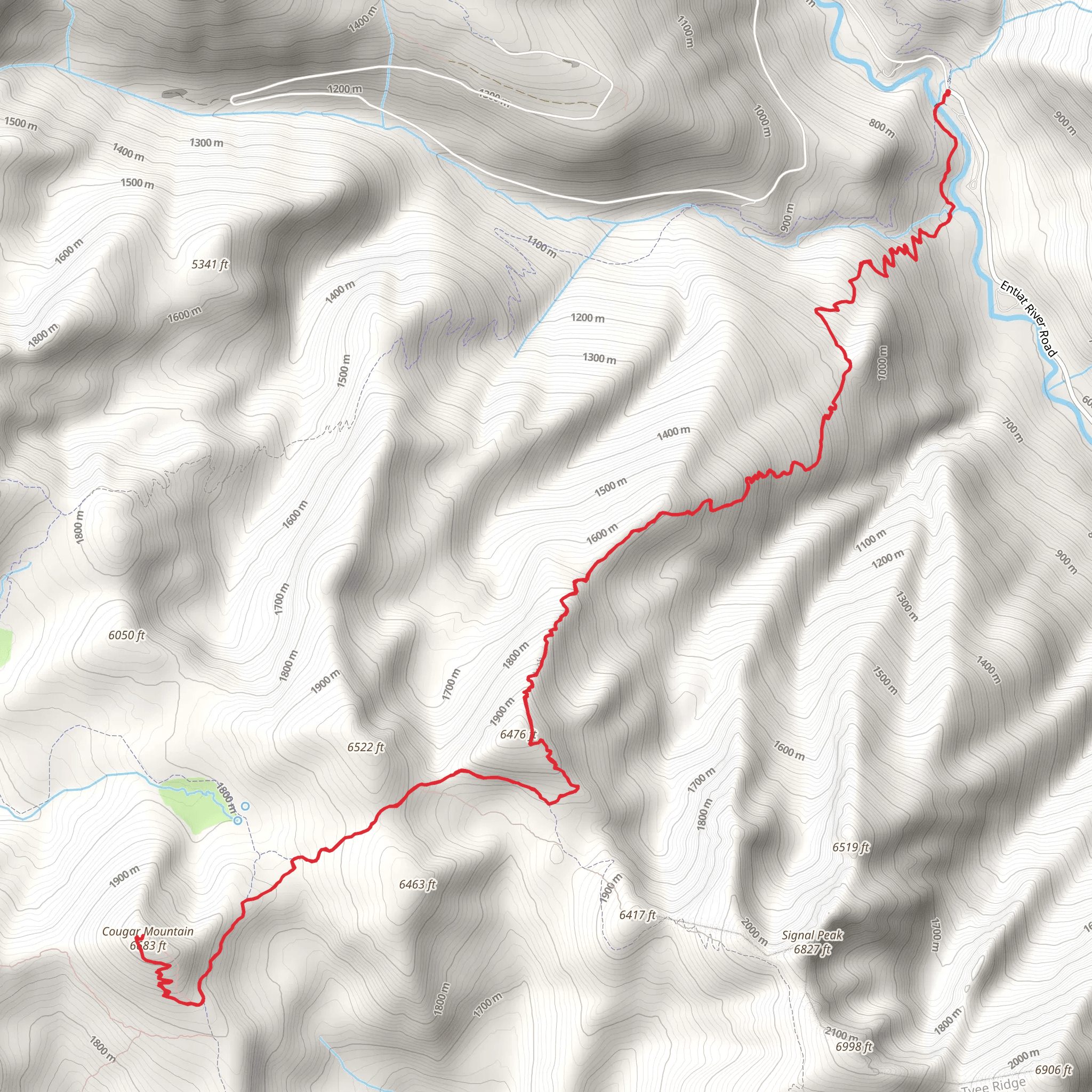 Cougar Mountain and Cougar Ridge Trail mobile static map
