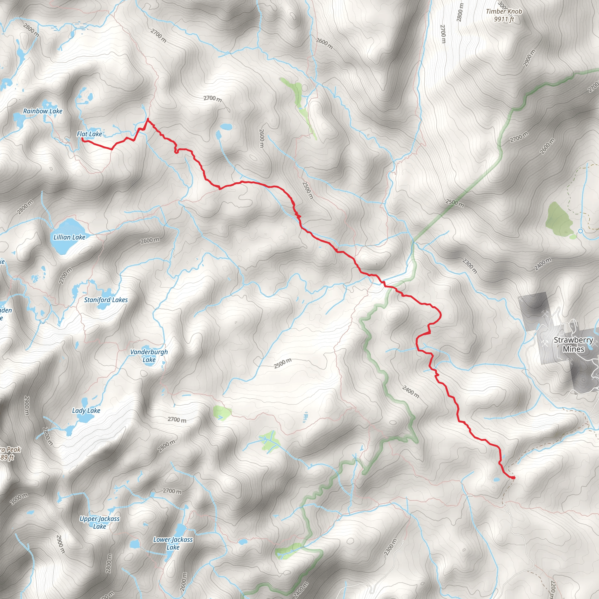 Flat Lake via Walton Trail mobile static map