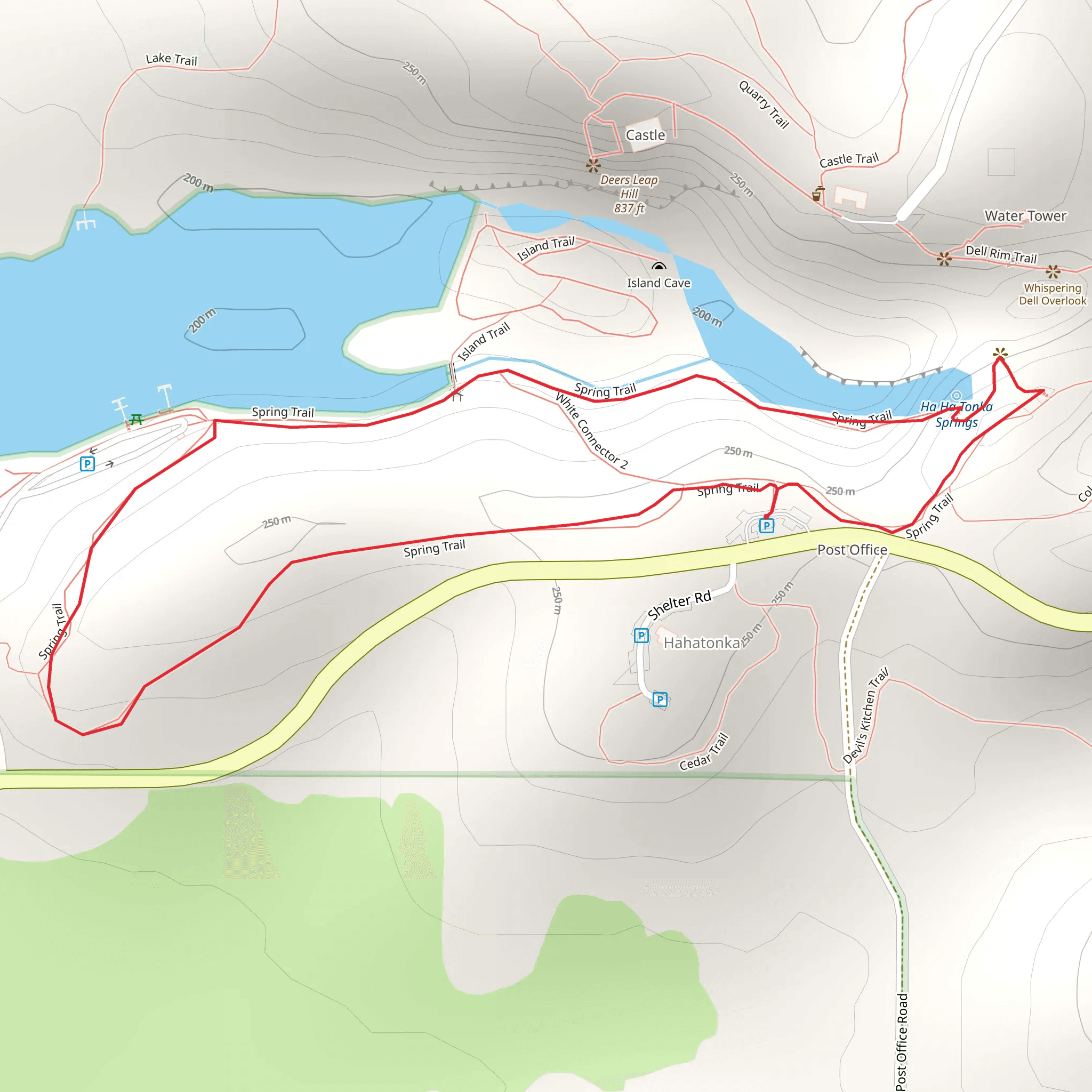 Spring Loop Trail mobile static map