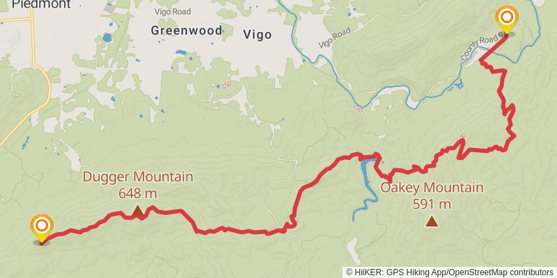 Pinhoti Trail stage 15 Map