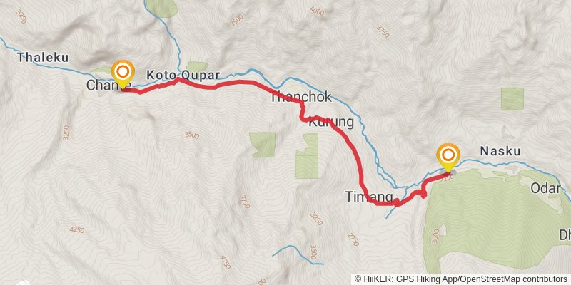Annapurna Circuit Trek stage 4 Map