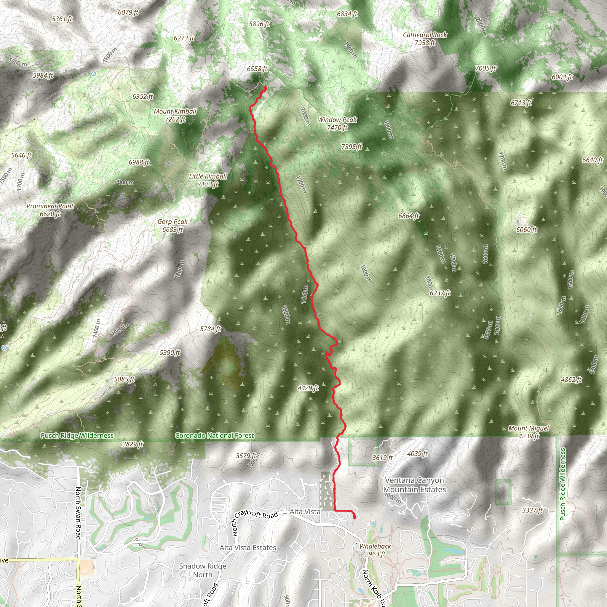 Ventana Trail mobile static map