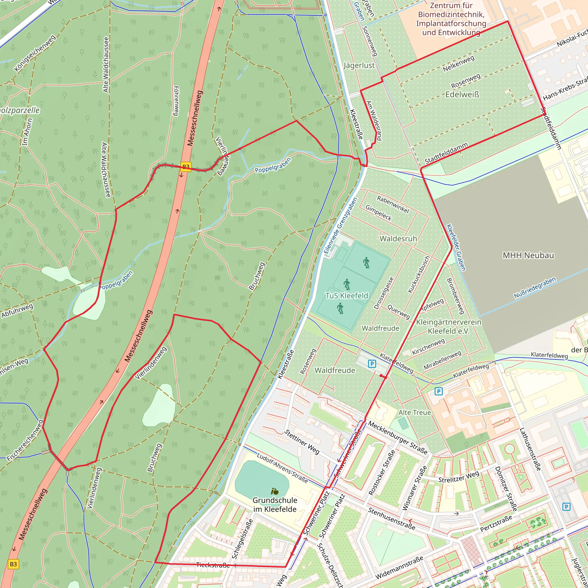 Vierlindenweg and Rut-und-Klaus Bahlsen WegLoop mobile static map