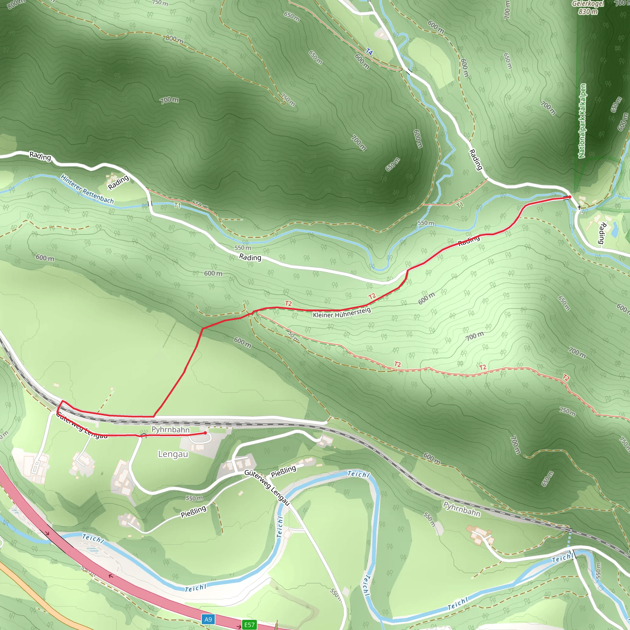 Schröckstein - Kleine Hühnersteige – Trainstation Pießling mobile static map