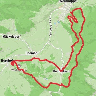 Waldkappel Loop via Ameisenberg and Burghofen mobile static map