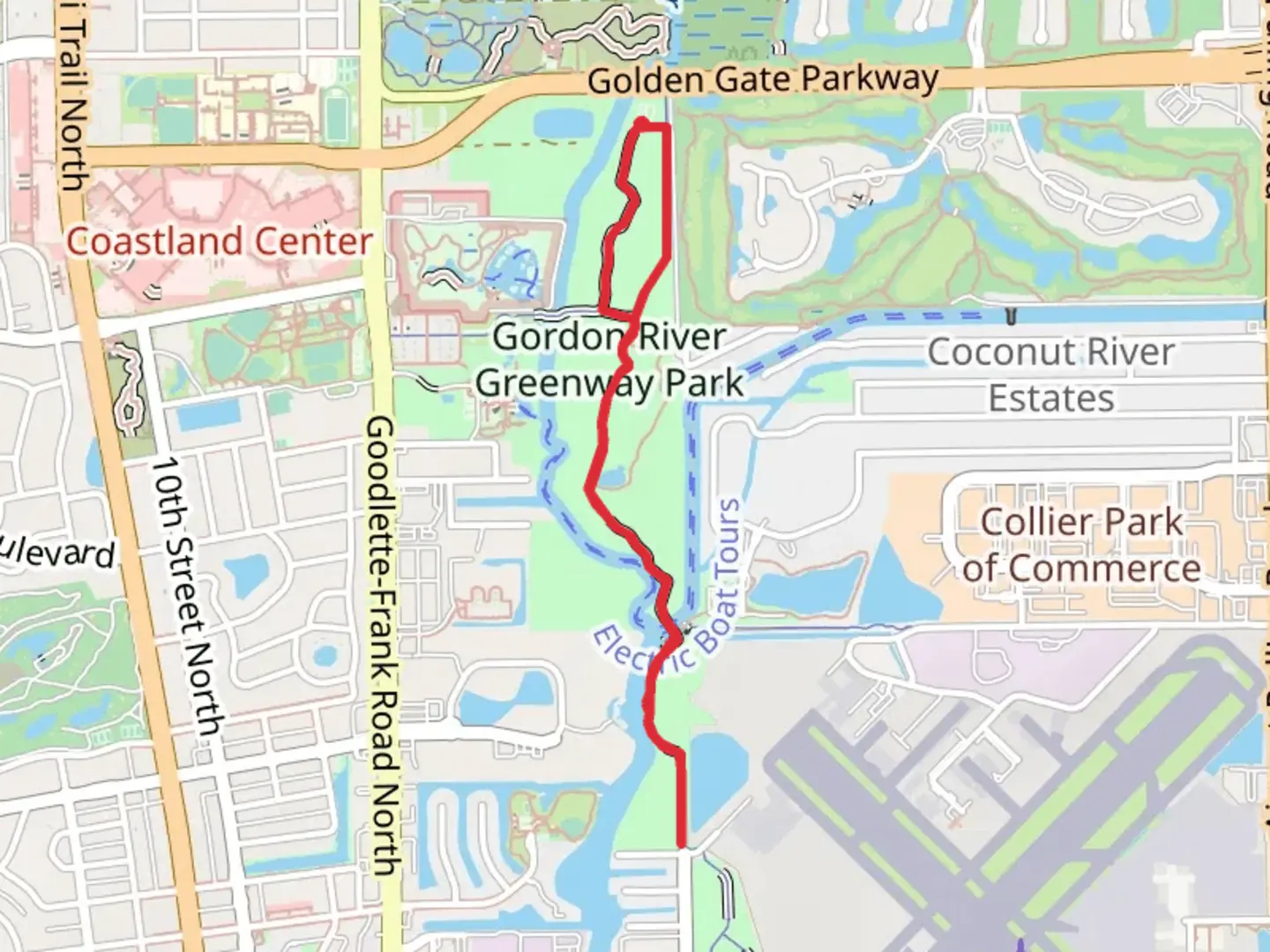 An image depicting the trail Gordon River Greenway and its surrounding area.