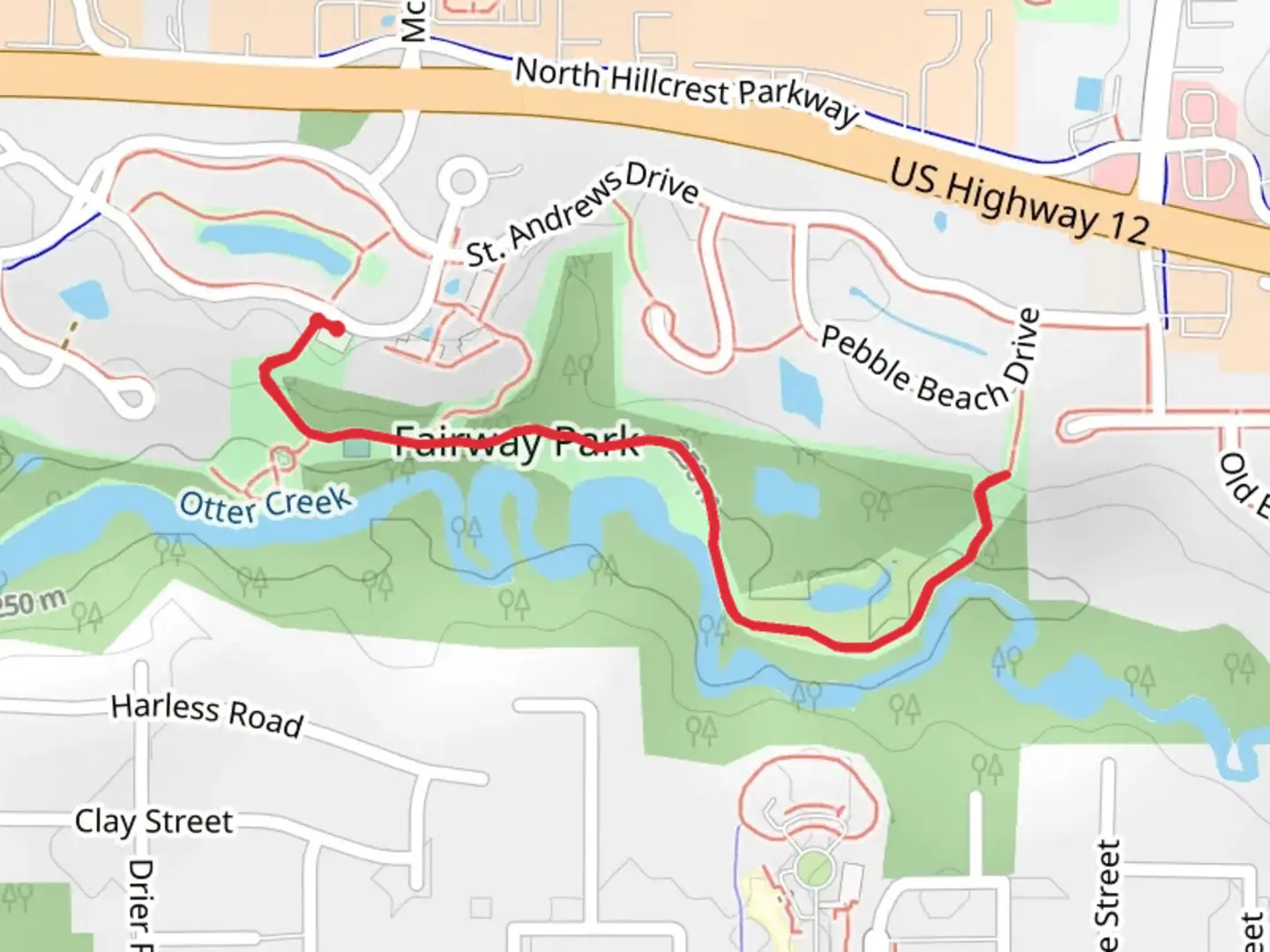 An image depicting the trail Fairway Park Walk and its surrounding area.