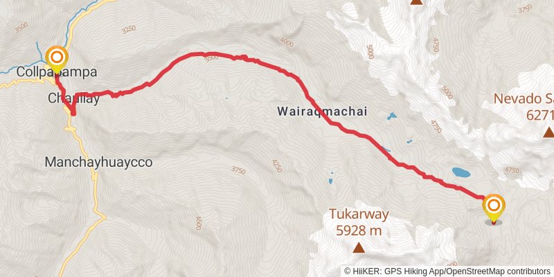 Salkantay Trek stage 3 Map