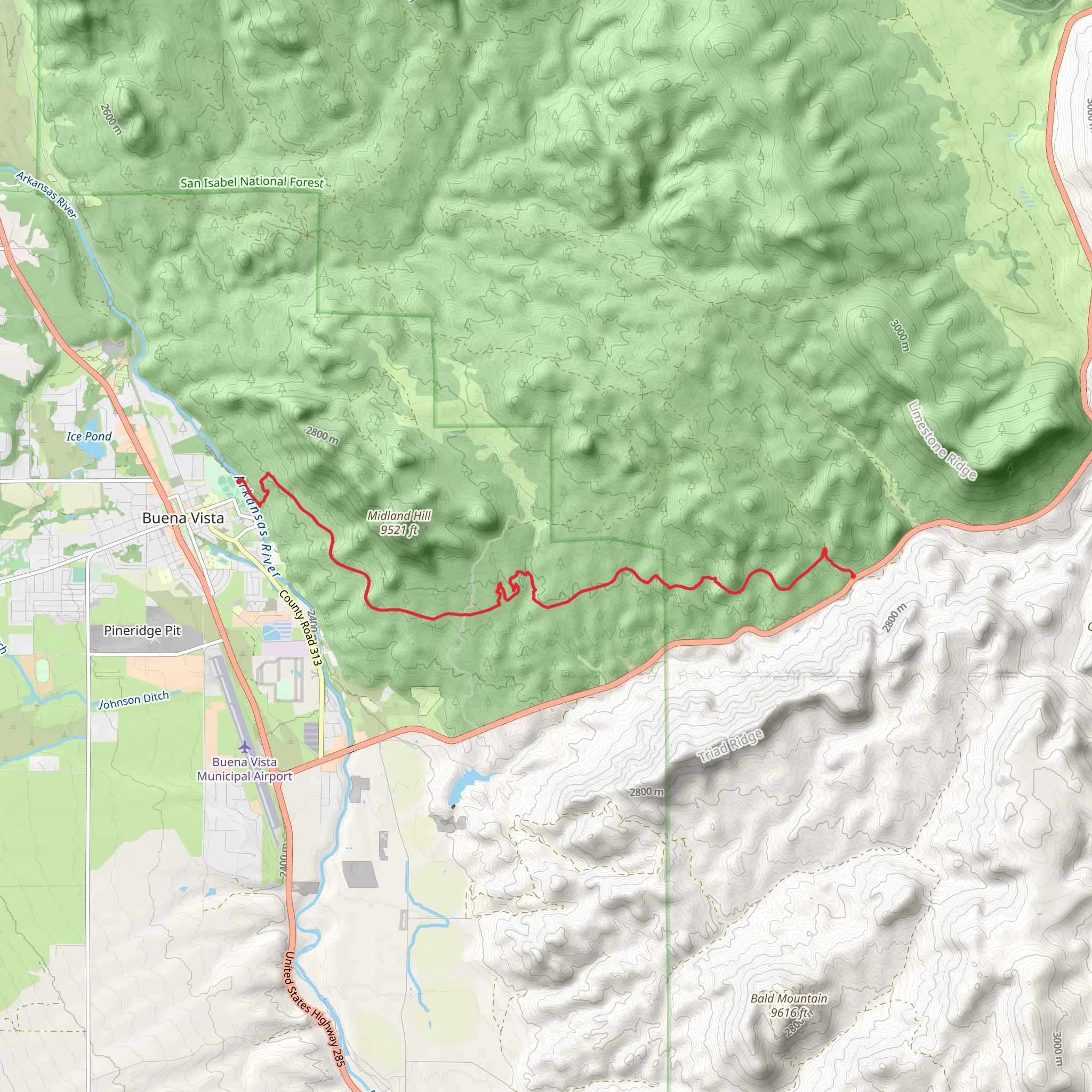 Midland and Whipple Trail mobile static map