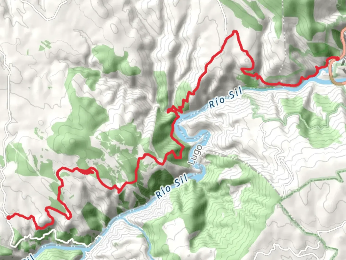 An image depicting the trail PR G 157 – Roteiro Augas Mestas - Doade and its surrounding area.