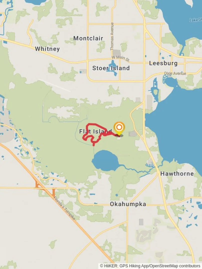 An image depicting the trail Flat Island Loop and its surrounding area.