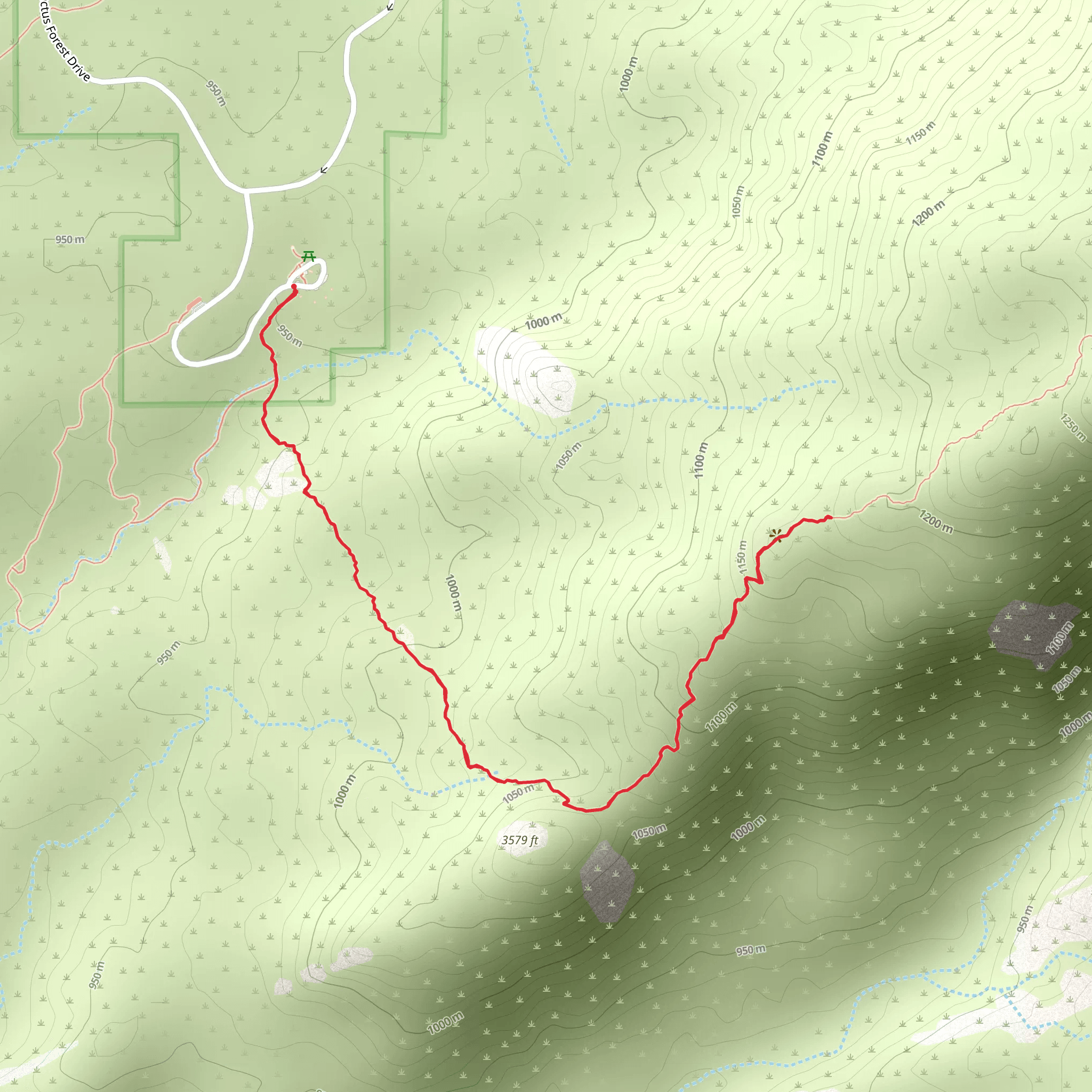 Tanque Verde Ridge Trail mobile static map