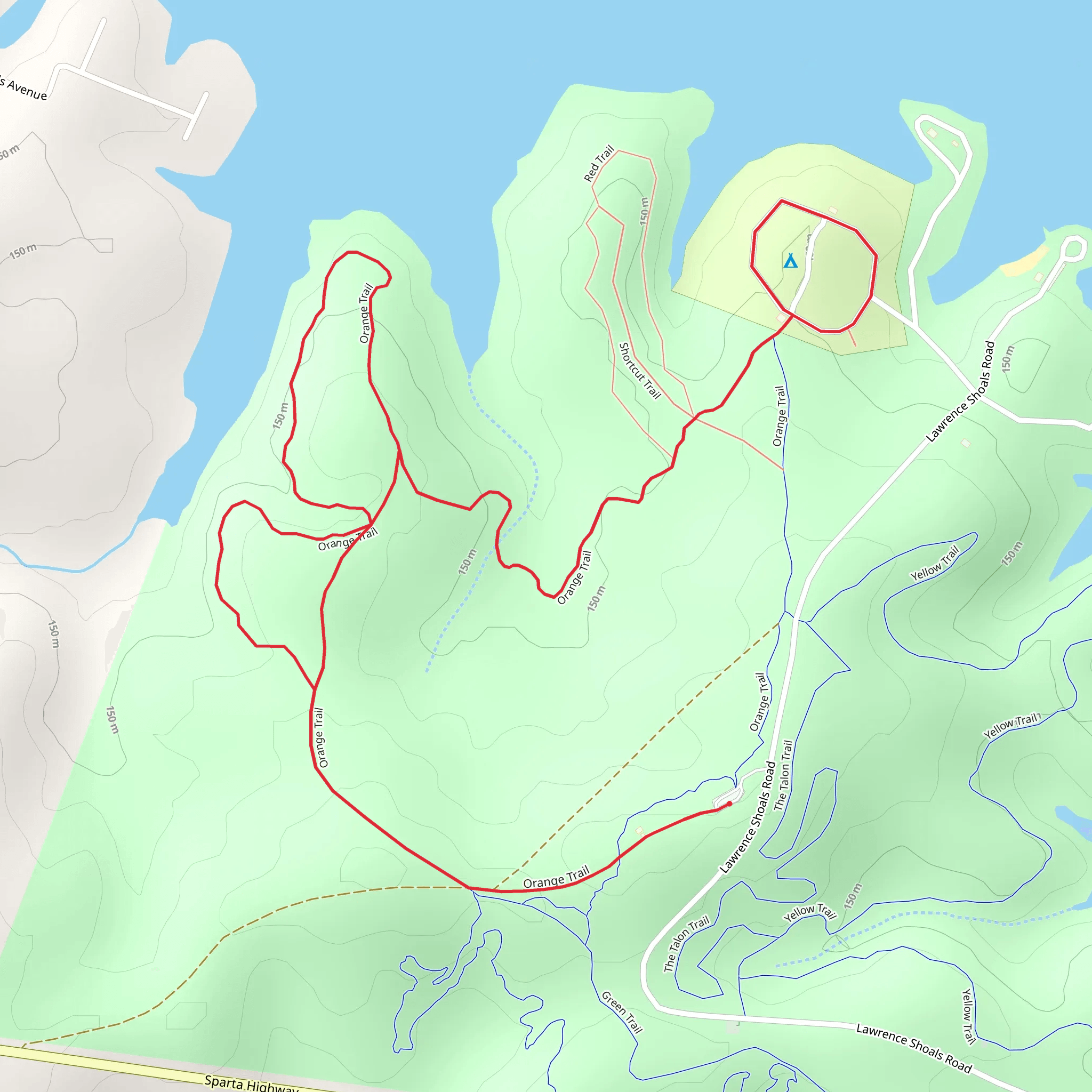 Middle Oconee River - Orange Trail mobile static map