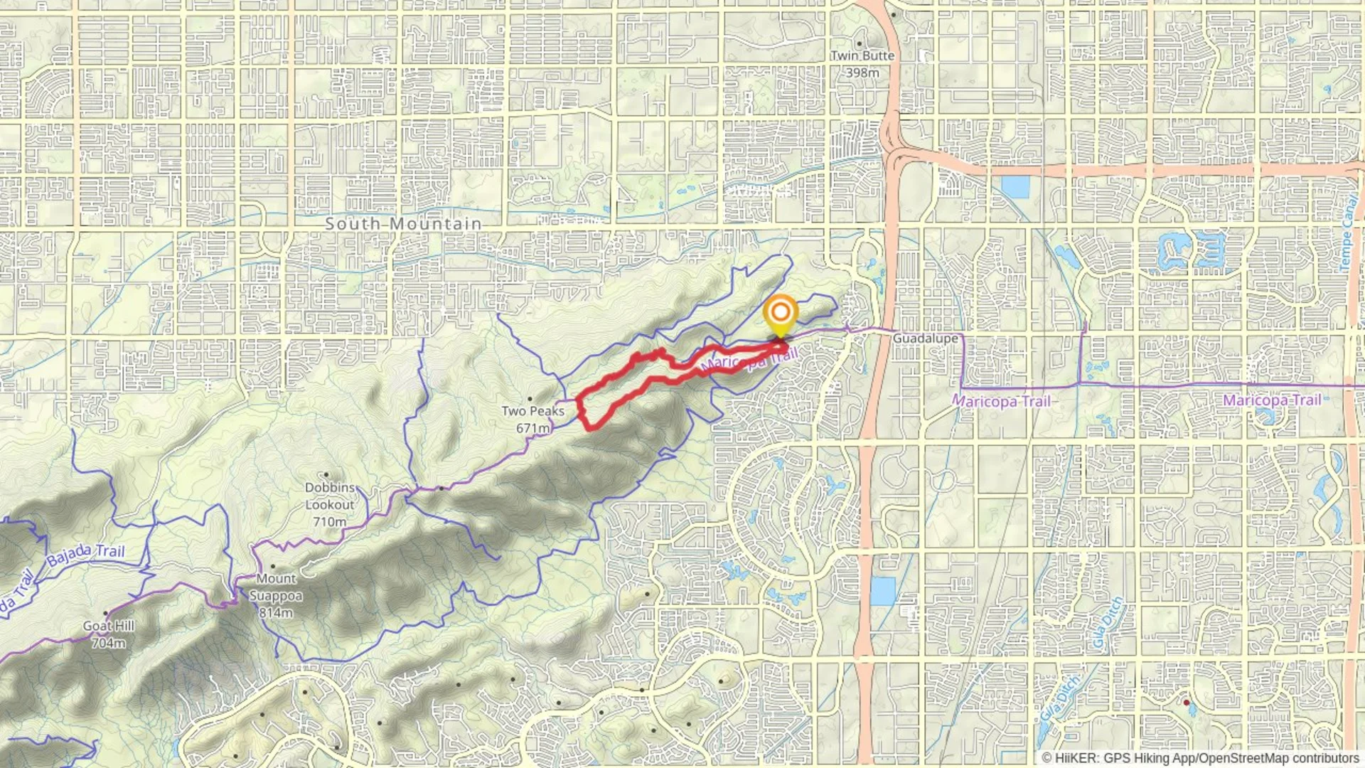 An image depicting the trail Marcos de Niza, Scott Ridge and National Loop Trail and its surrounding area.