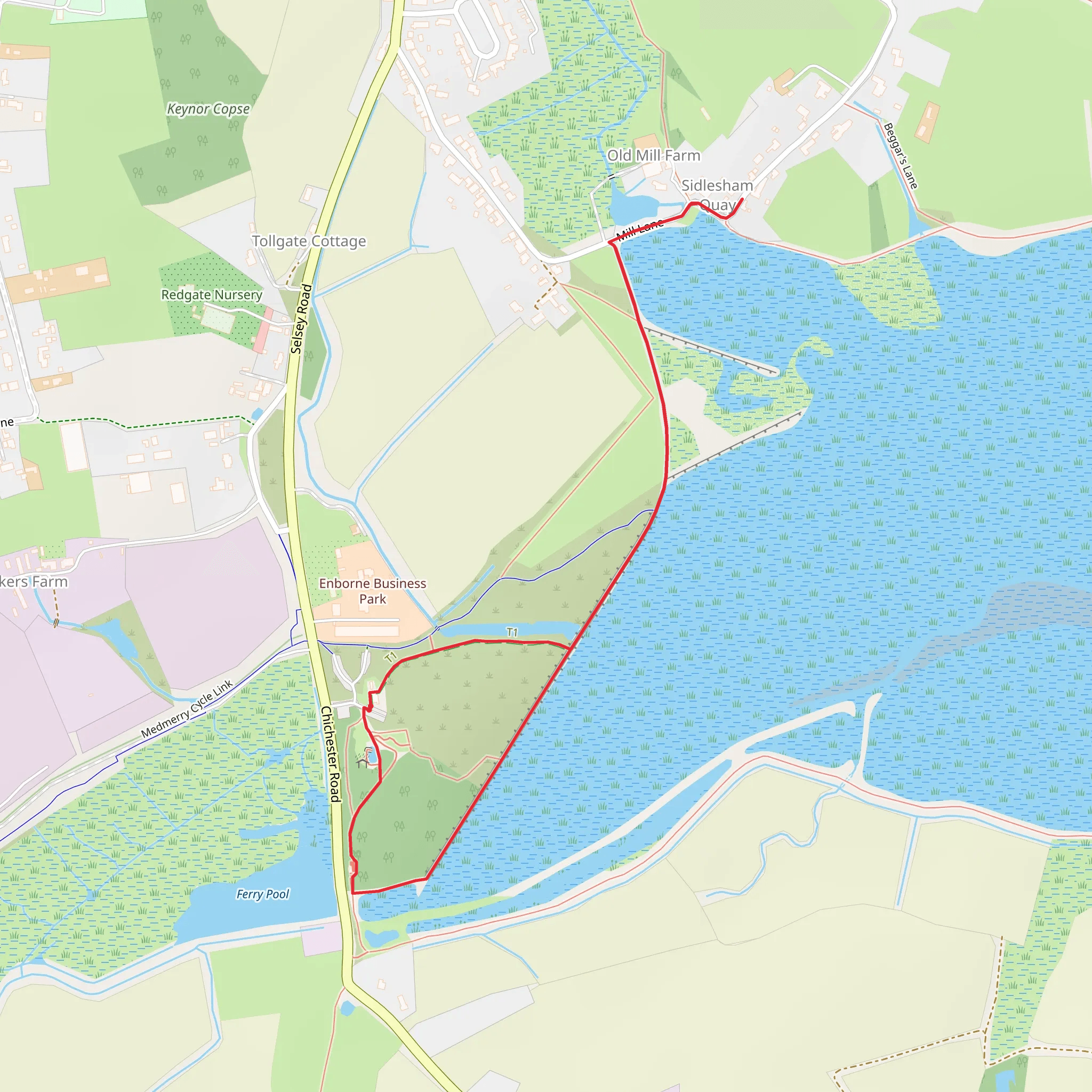 Pagham Harbour Nature Reserve and Sidlesham Quay mobile static map