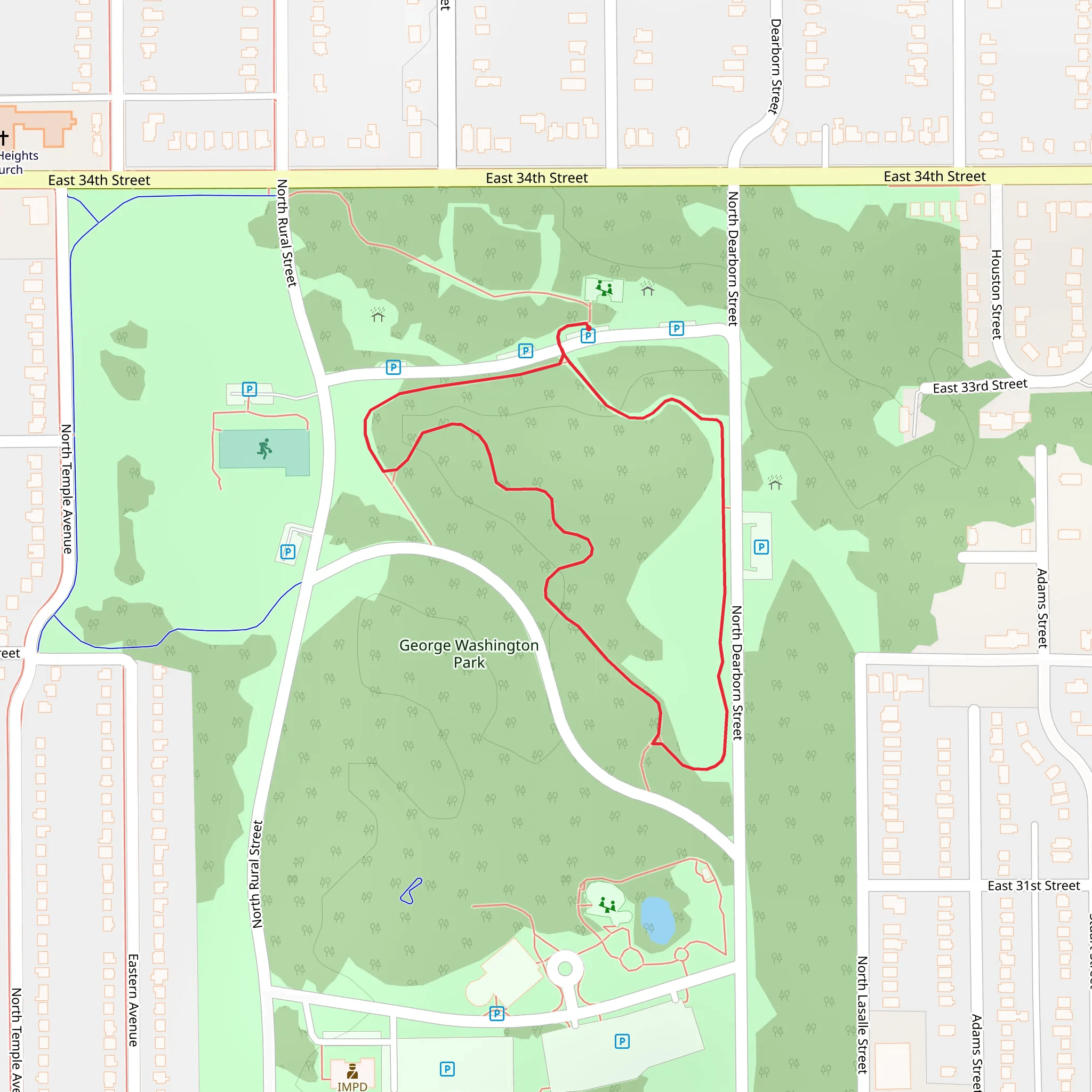 George Washington Park Loop mobile static map