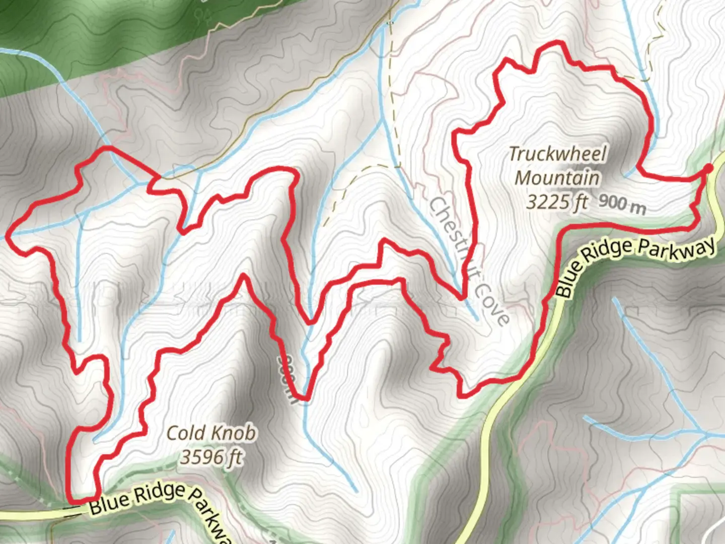 An image depicting the trail Shut-In and Sleepy Gap Loop Trail and its surrounding area.
