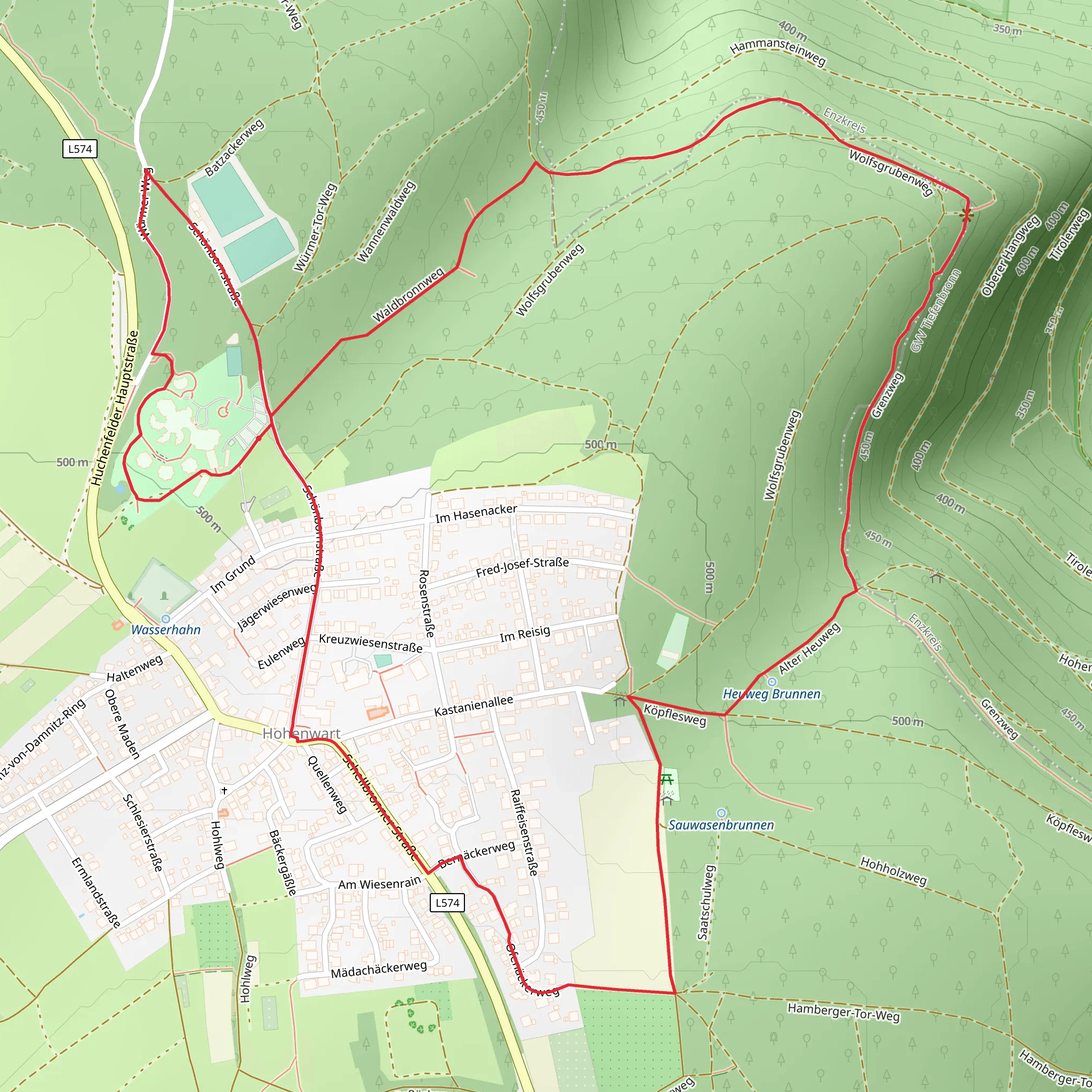 Hohenwart and Geigersberg Loop mobile static map