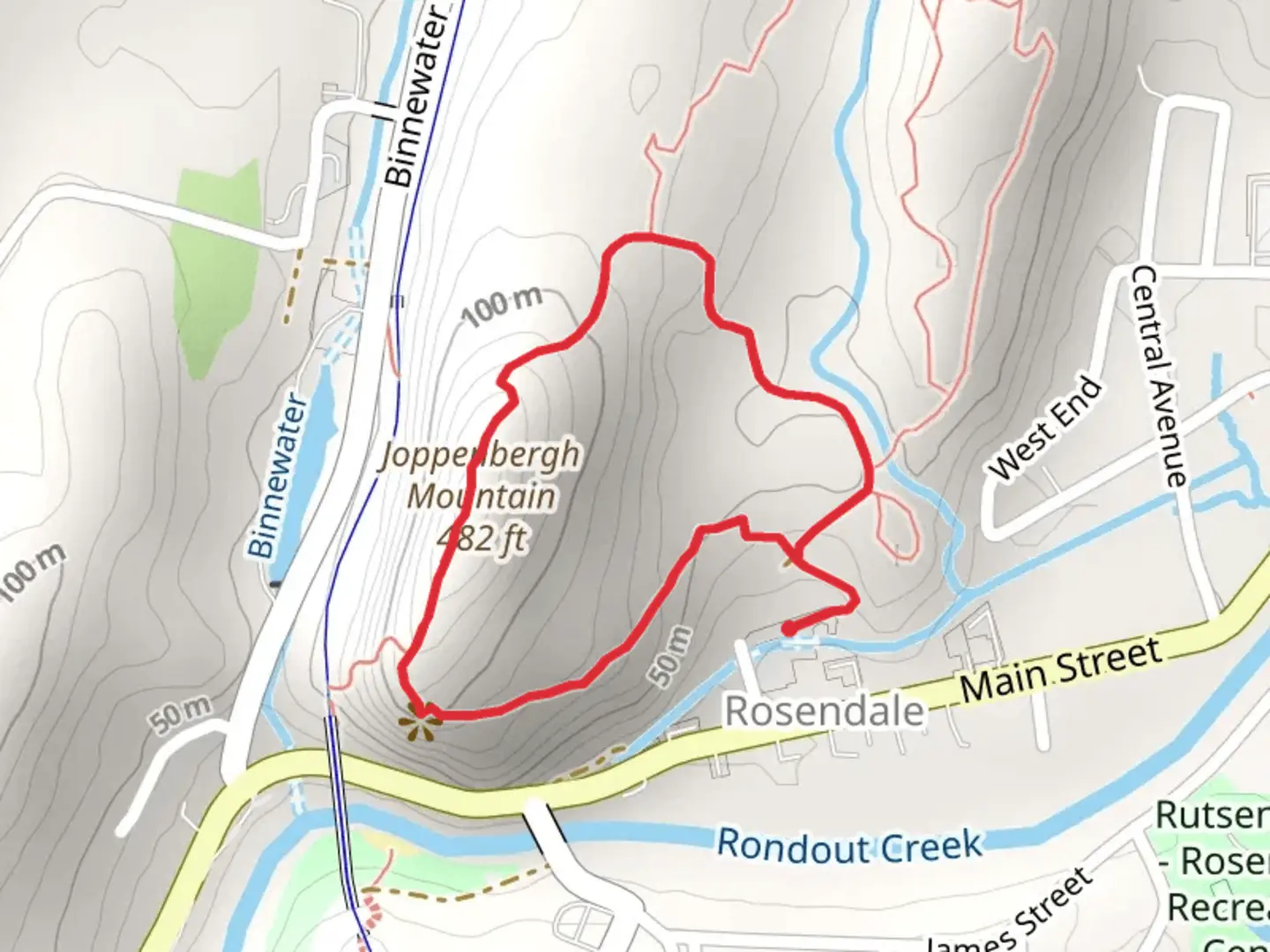 An image depicting the trail Joppenbergh Mountain Loop Trail and its surrounding area.