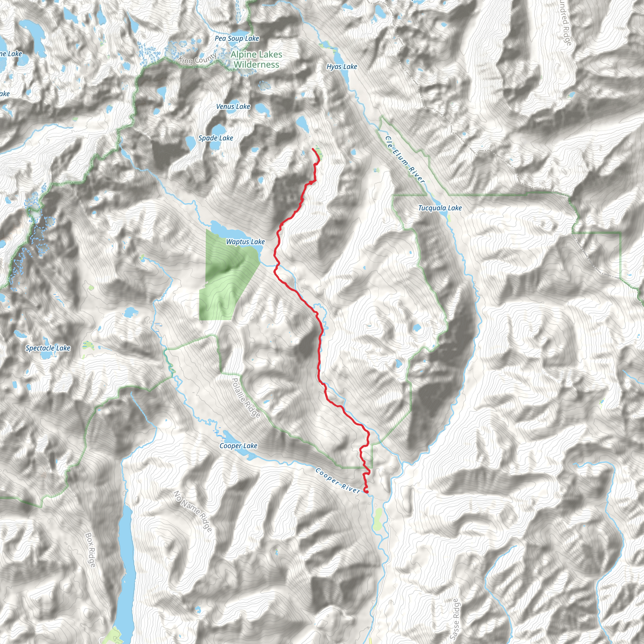 Spinola Meadow Trail via Waptus River Trail mobile static map
