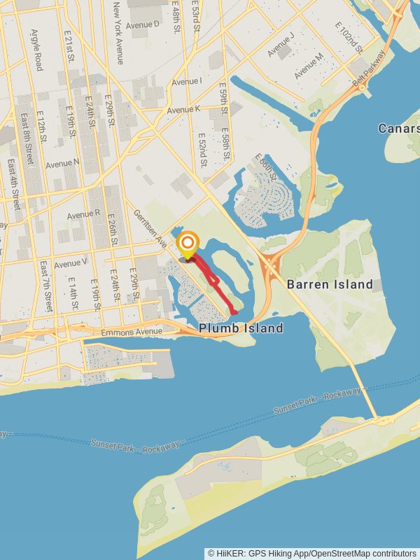 Red Trail Loop via Gerritsen Creek mobile static map