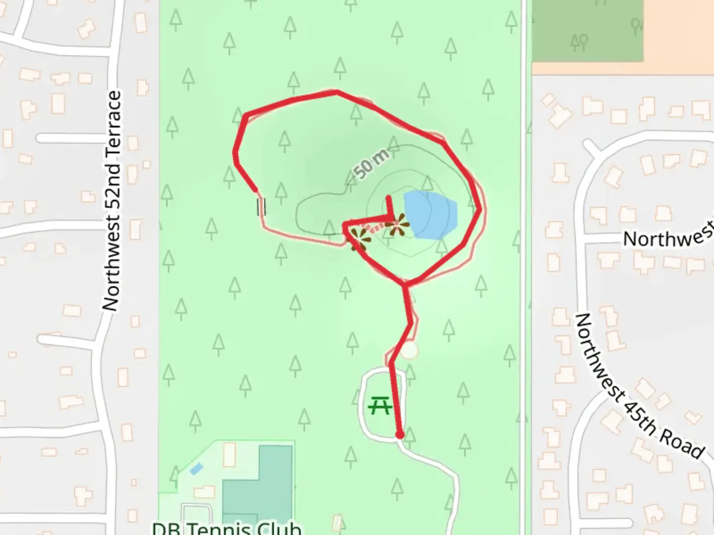 An image depicting the trail Devil's Mill Hopper and its surrounding area.