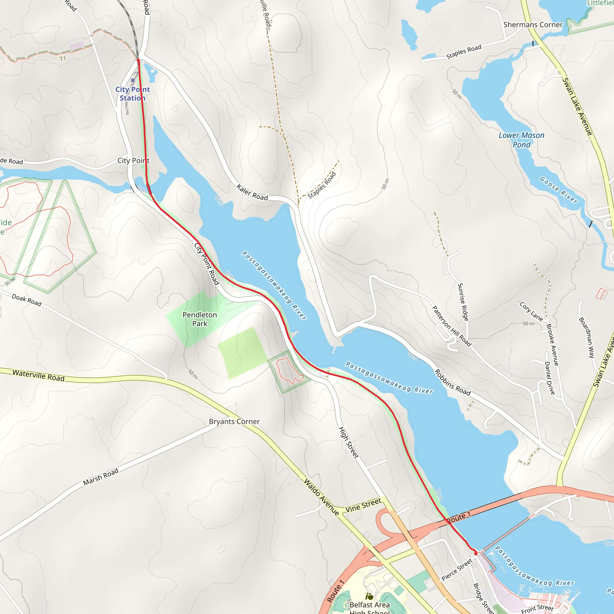 Passagassawakeag River Trail mobile static map