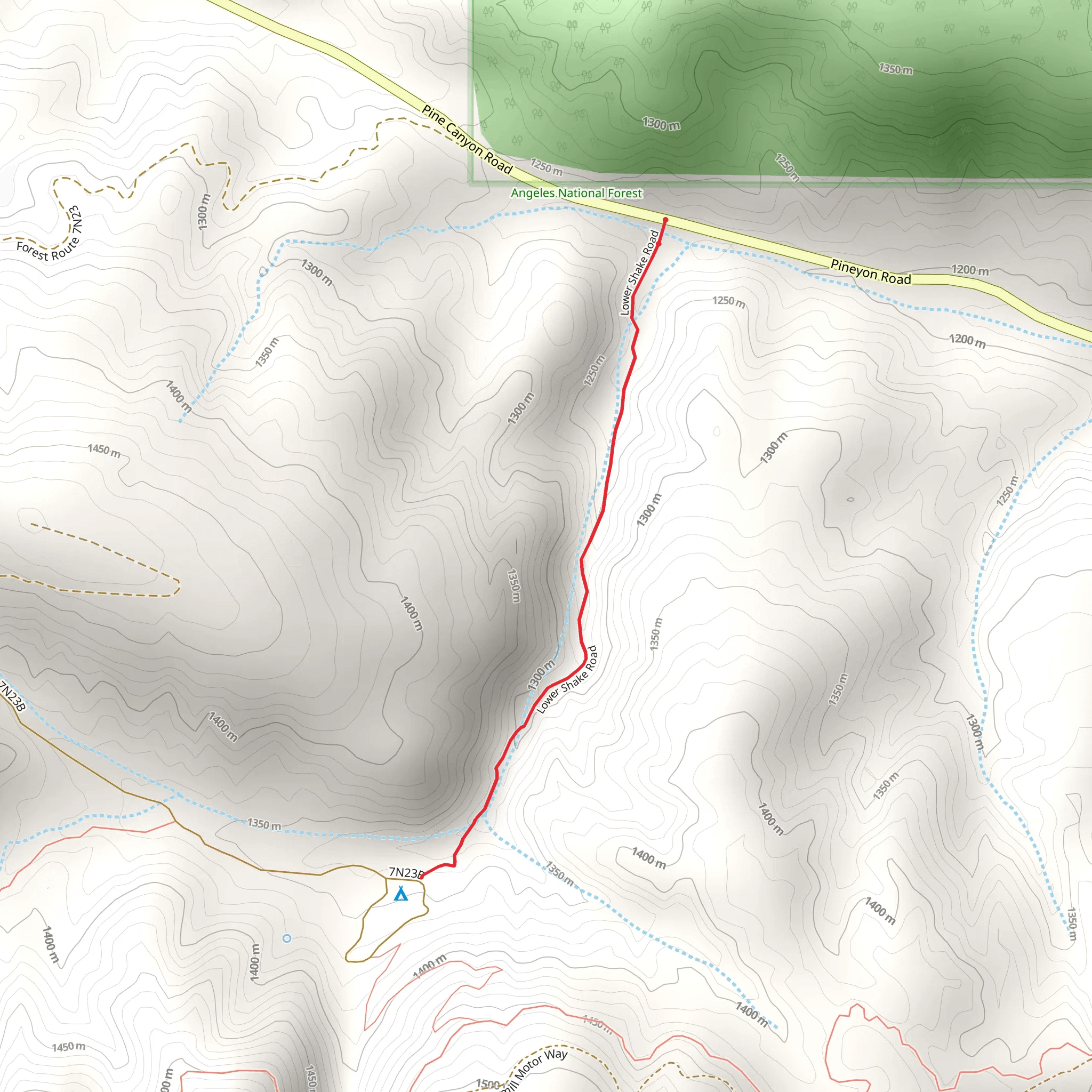 Lower Shake Trail mobile static map