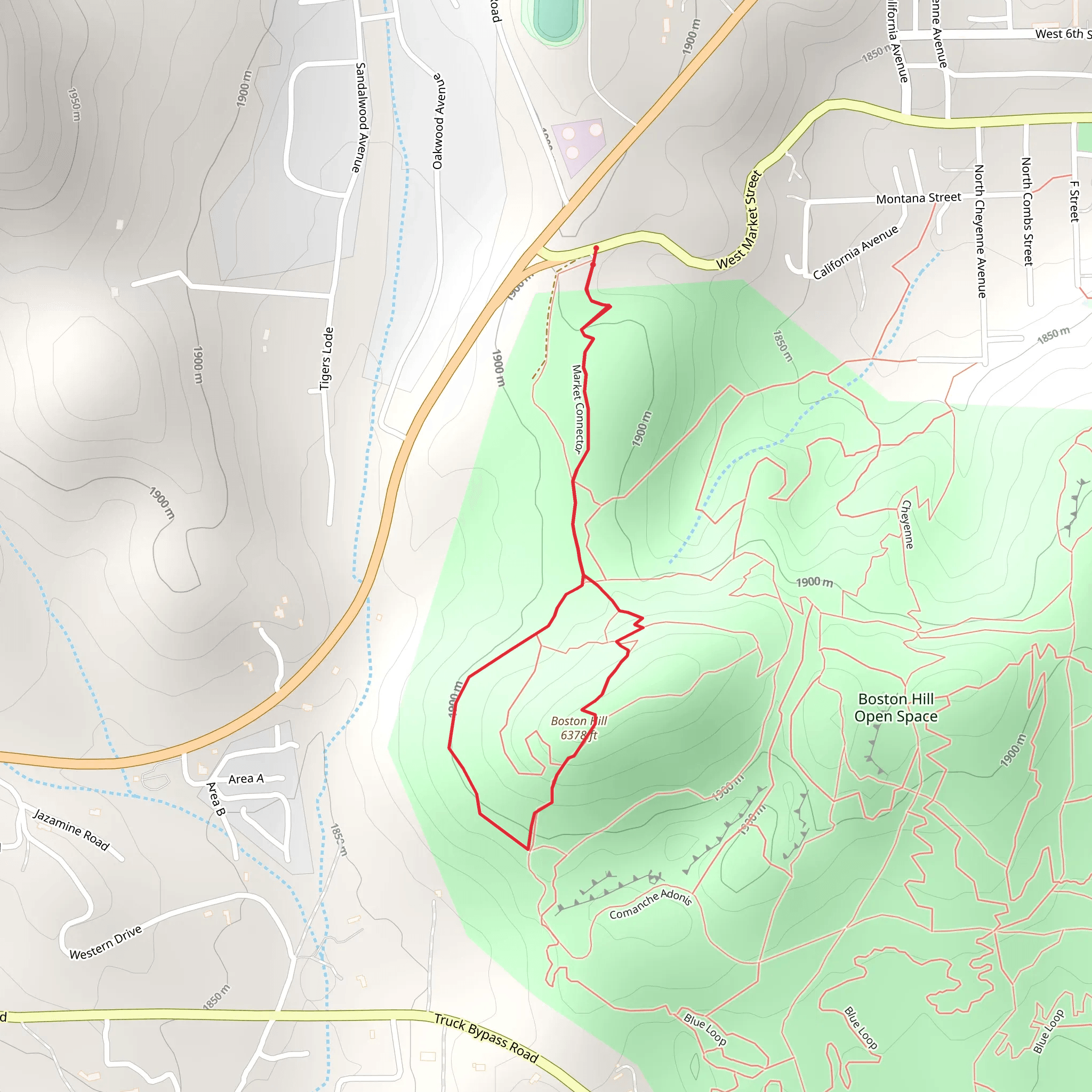 Boston Hill Loop mobile static map