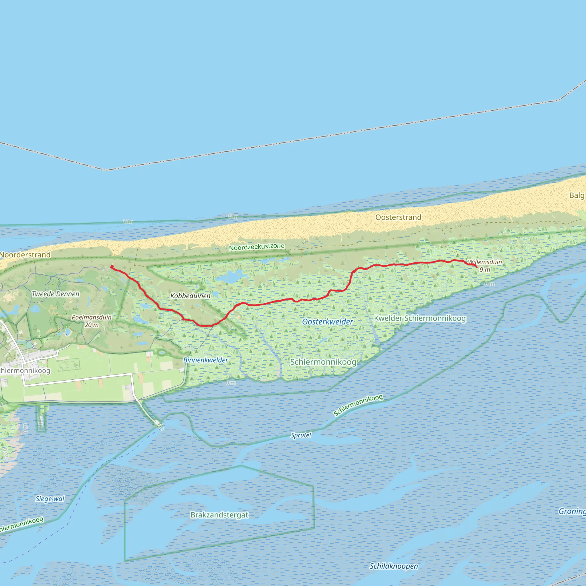 Schiermonnikoog and Kaap Willemsduin mobile static map