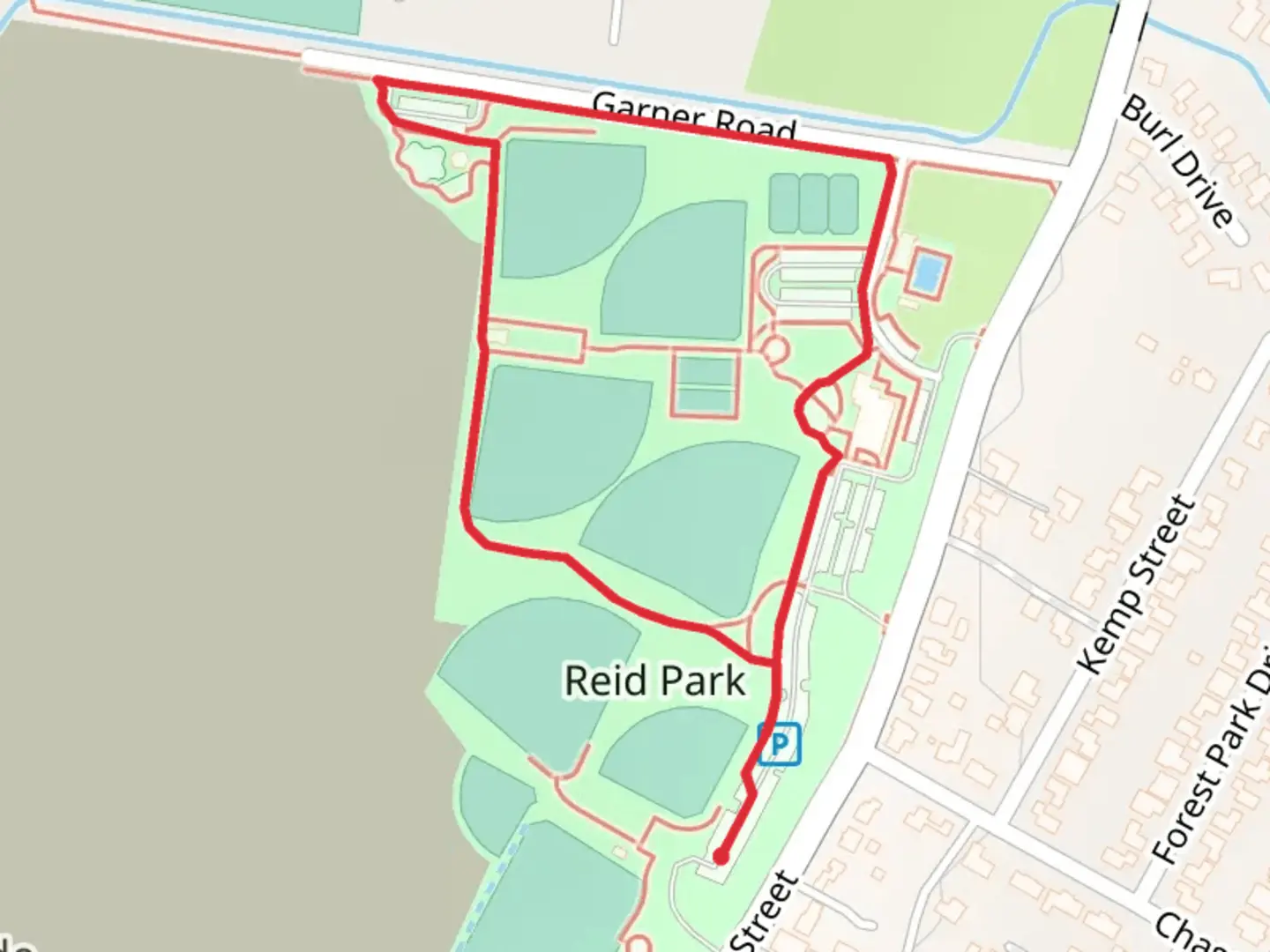 An image depicting the trail Reid Park Loop and its surrounding area.