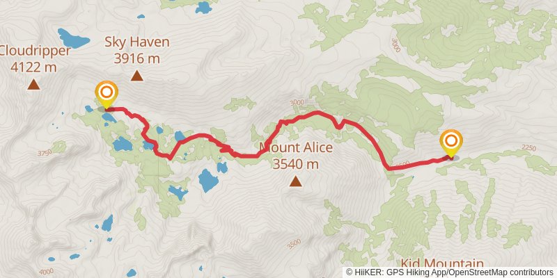 North Fork Big Pine Creek Trail stage 2 Map