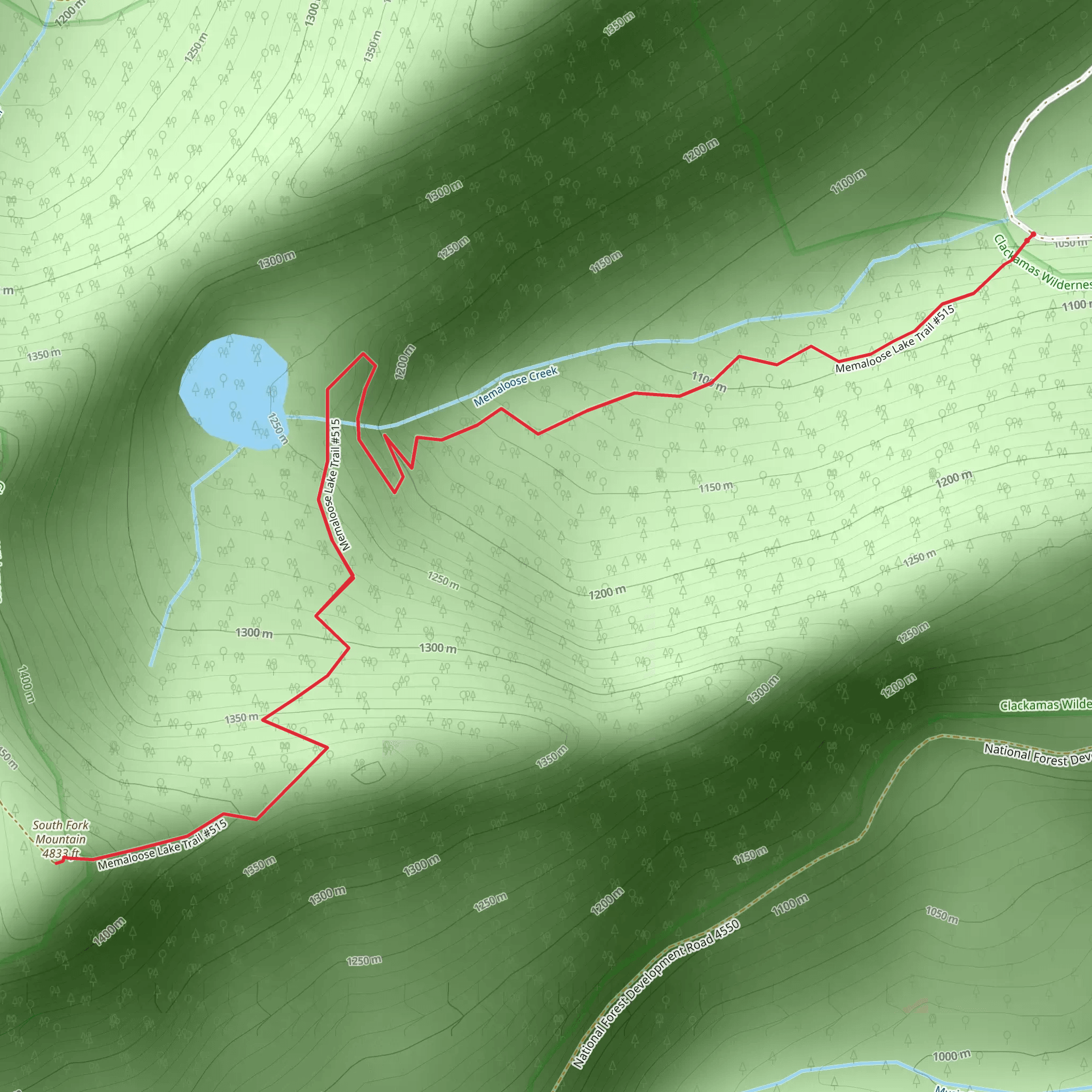 Memaloose Lake and South Fork Mountain Trail mobile static map