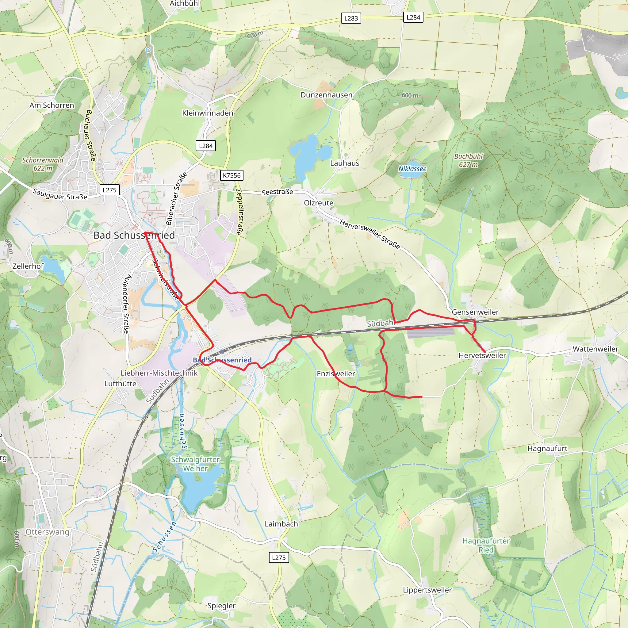 Bad Schussenried Wanderweg mobile static map