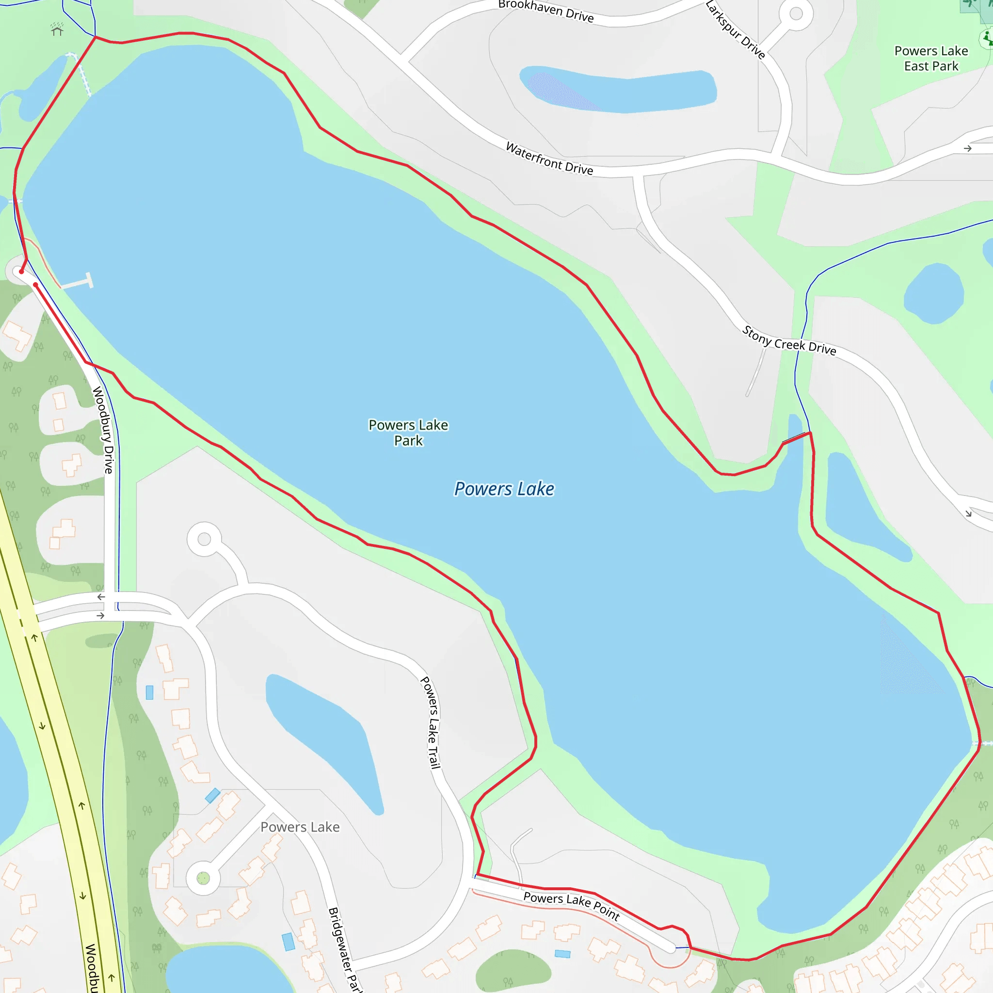 Powers Lake Loop mobile static map