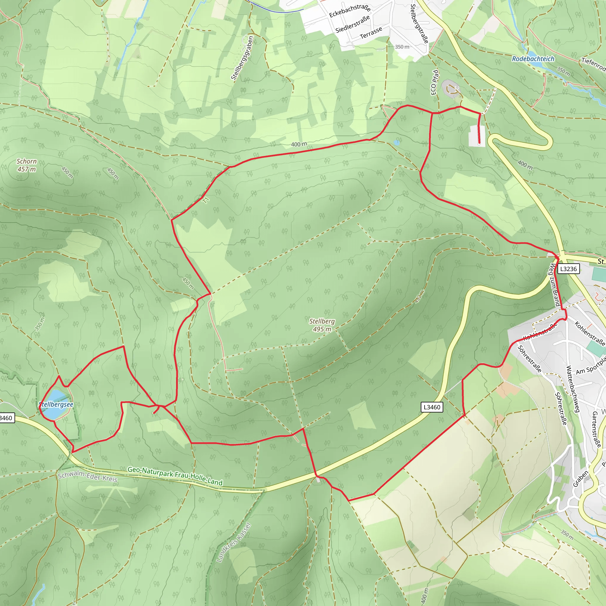 Stellbergsee via Eco Pfad Soehre mobile static map
