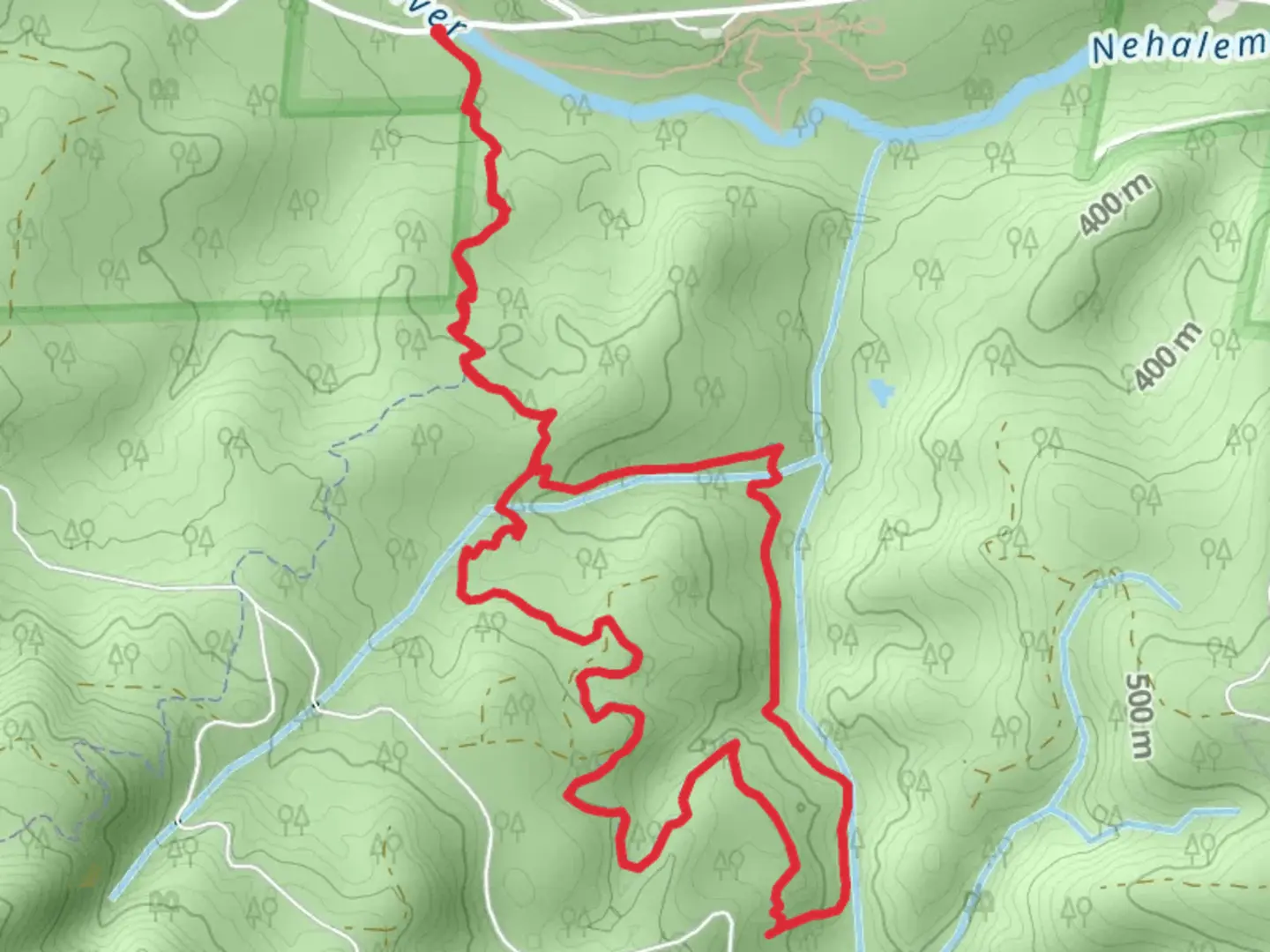 An image depicting the trail Gales Creek Trail and Step Creek Trail Loop and its surrounding area.