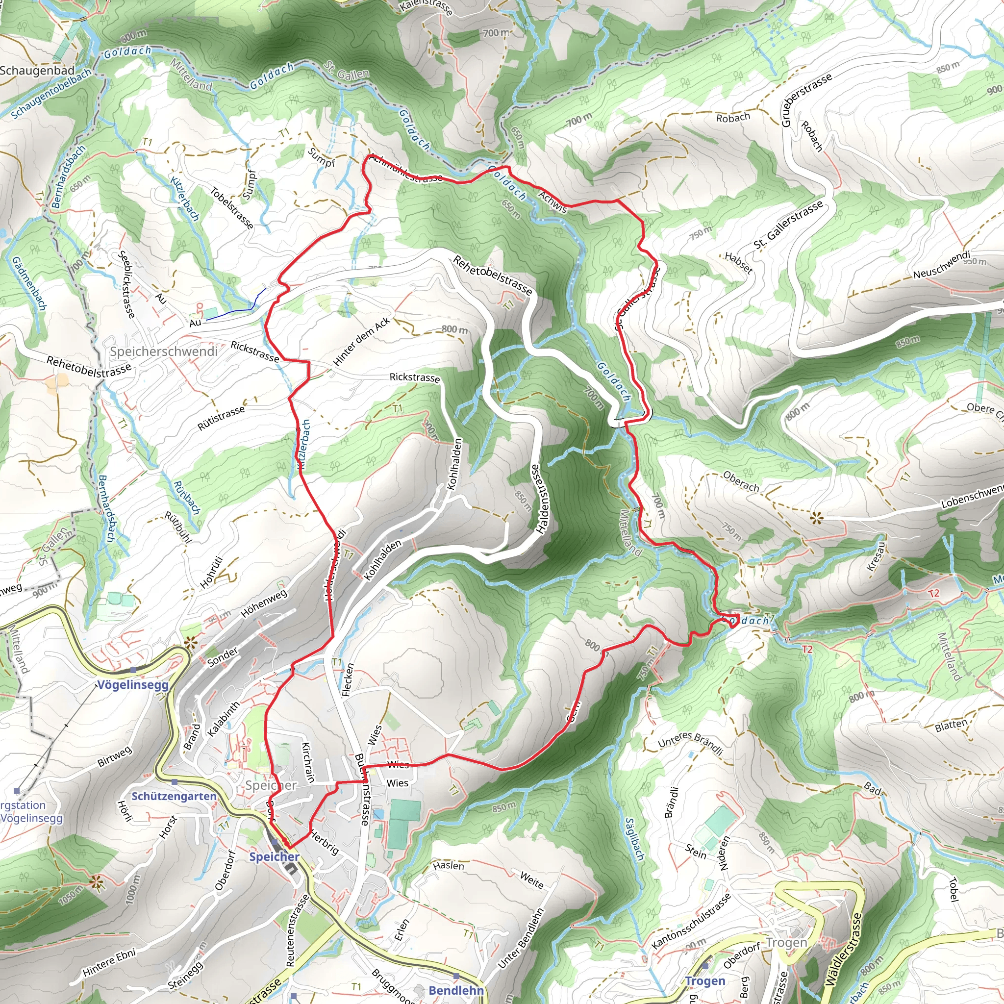 Goldach Ravine Loop from Speicher mobile static map