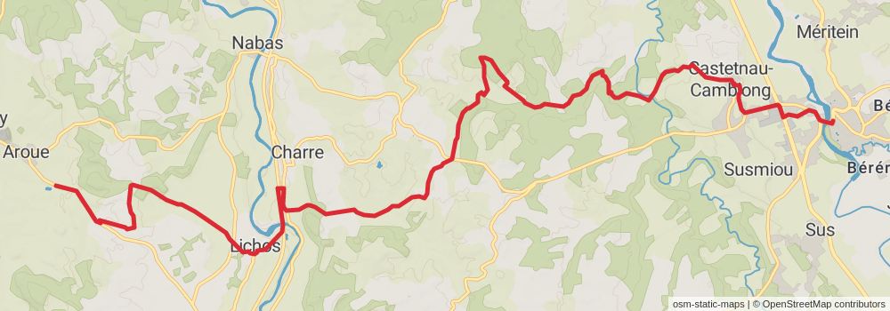Camino Strasbourg-Saint Jean Pied de Port via Le Puy stage 81 Map