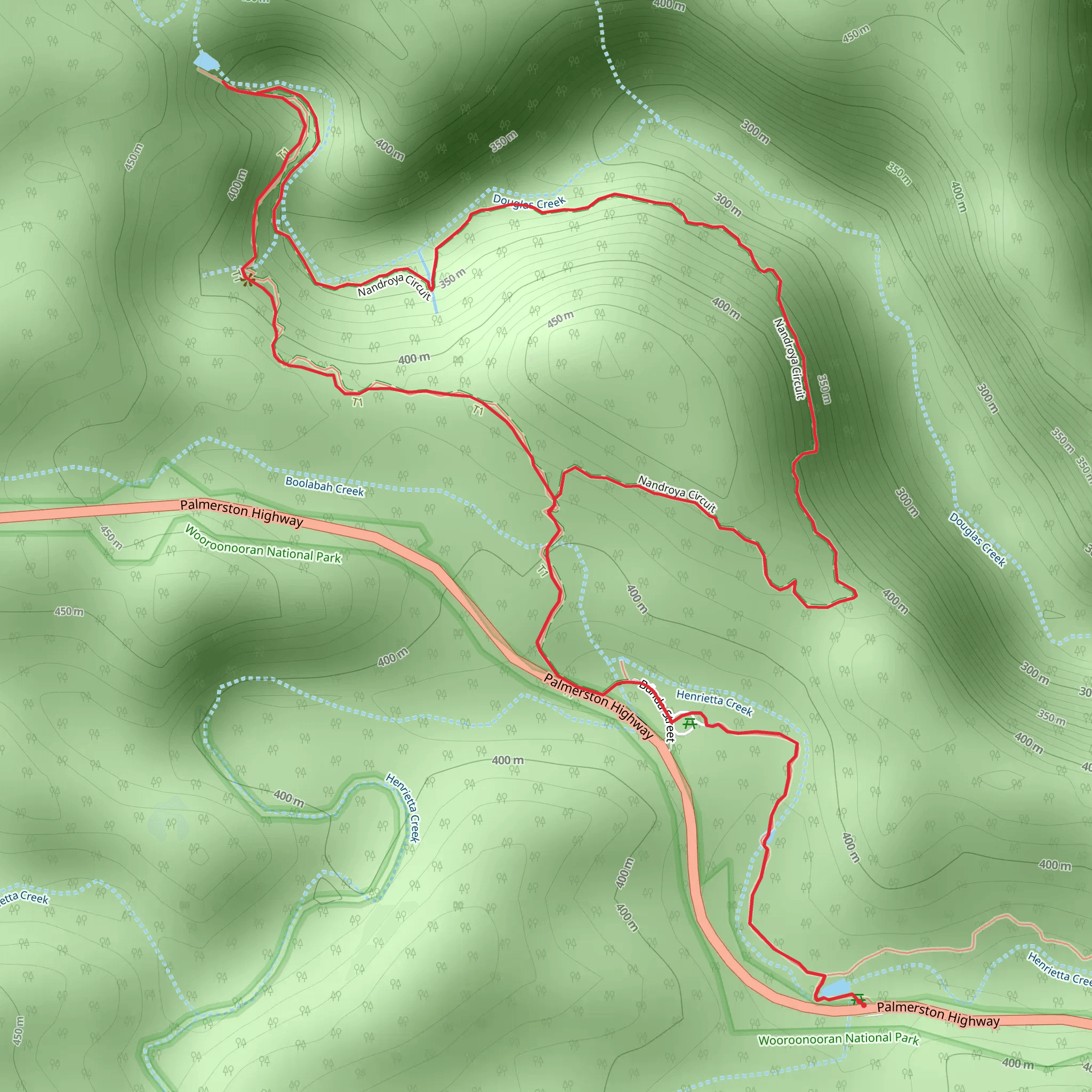 Nandroya Falls Track mobile static map