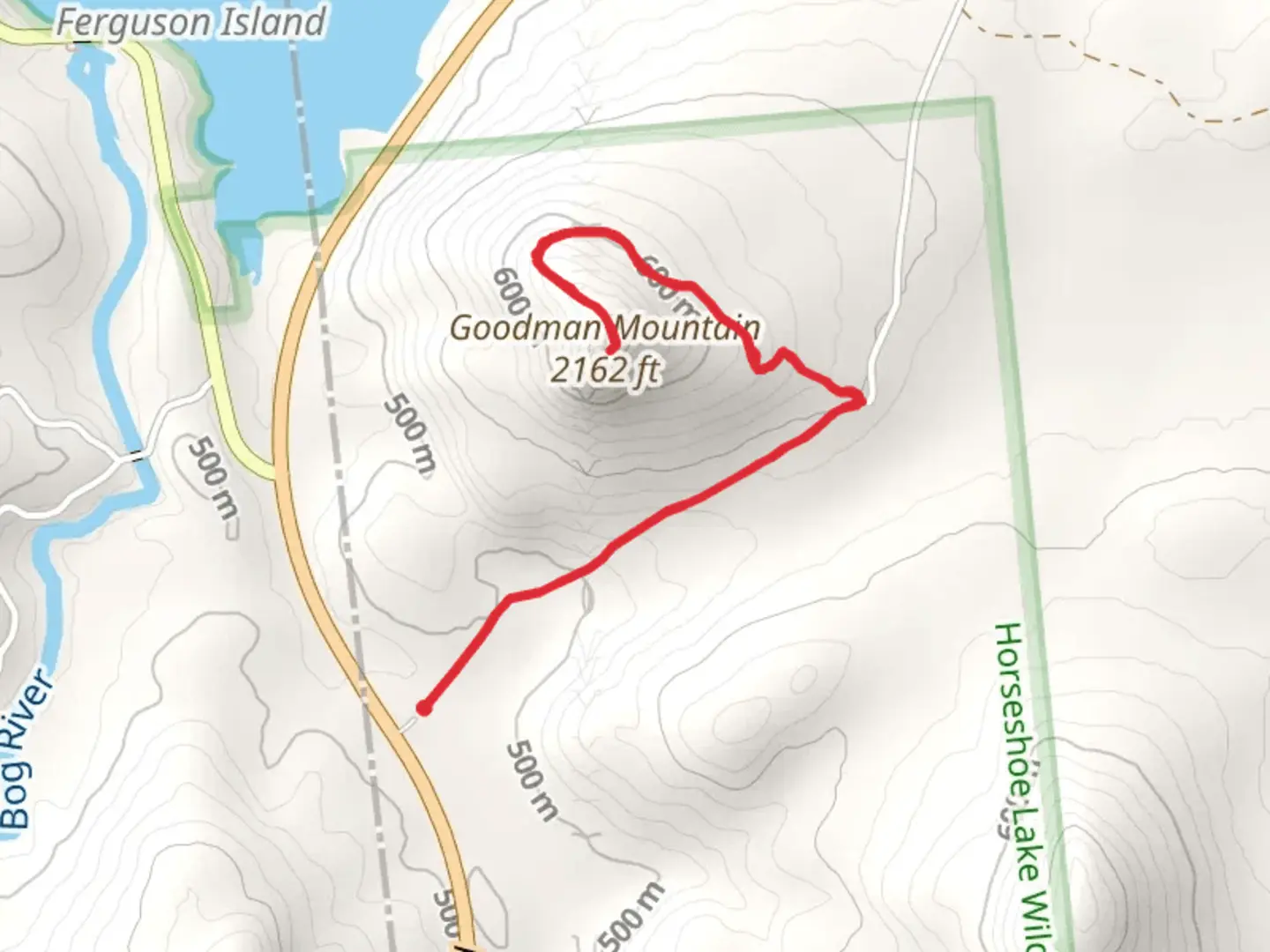 An image depicting the trail Goodman Mountain Trail and its surrounding area.