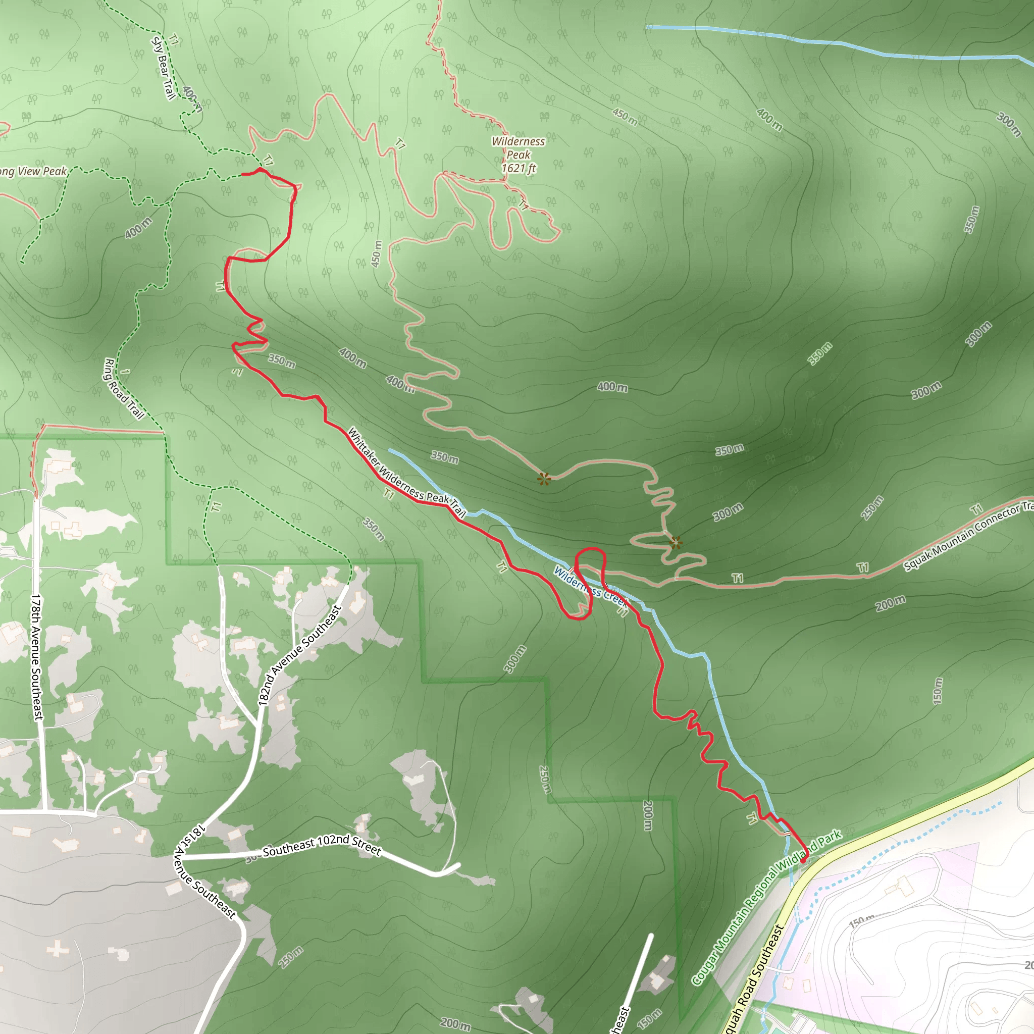 Whittaker Wilderness Creek Trail mobile static map