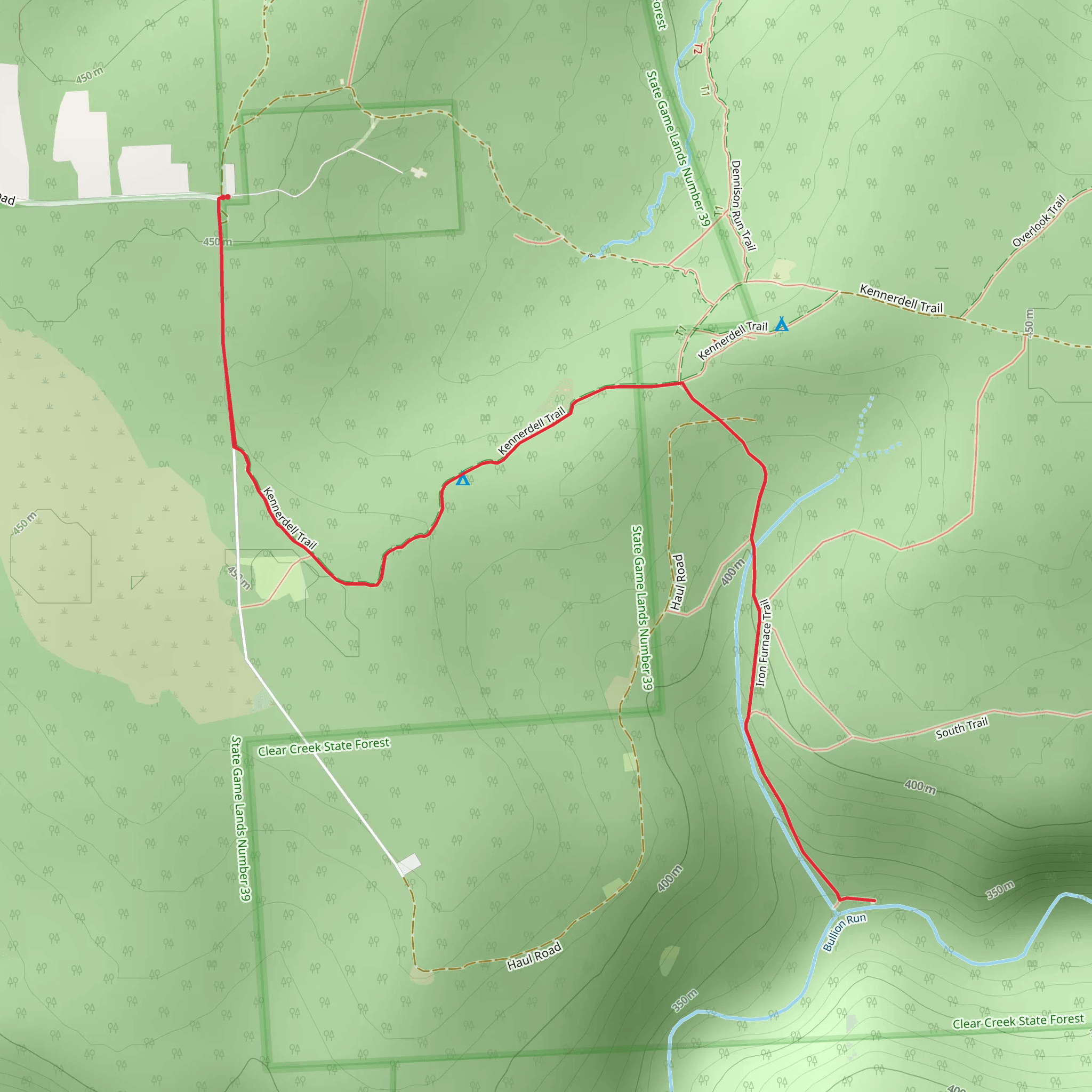 Bullion Run from Dewoody Road mobile static map