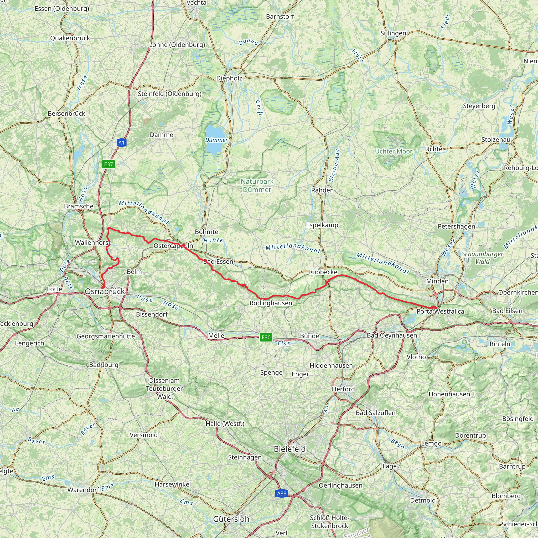 Wittekindsweg mobile static map