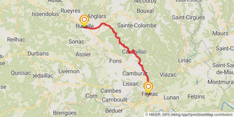 GR 65 Rocamadour Variant stage 11 Map