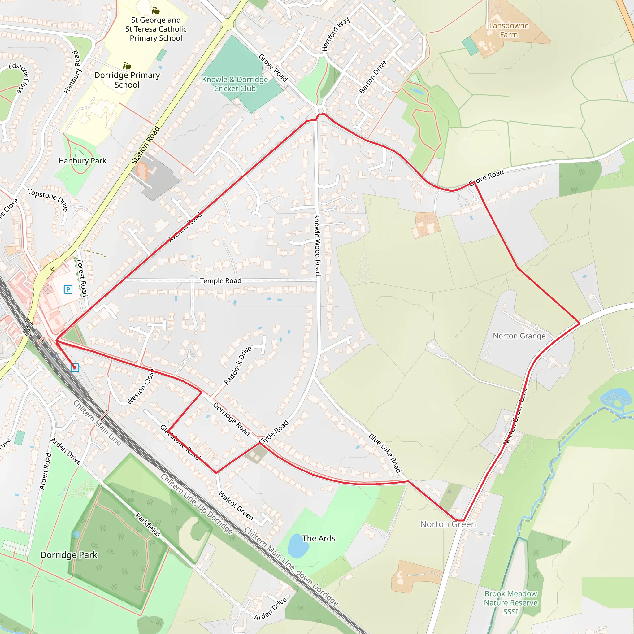 Dorridge Loop Walk mobile static map