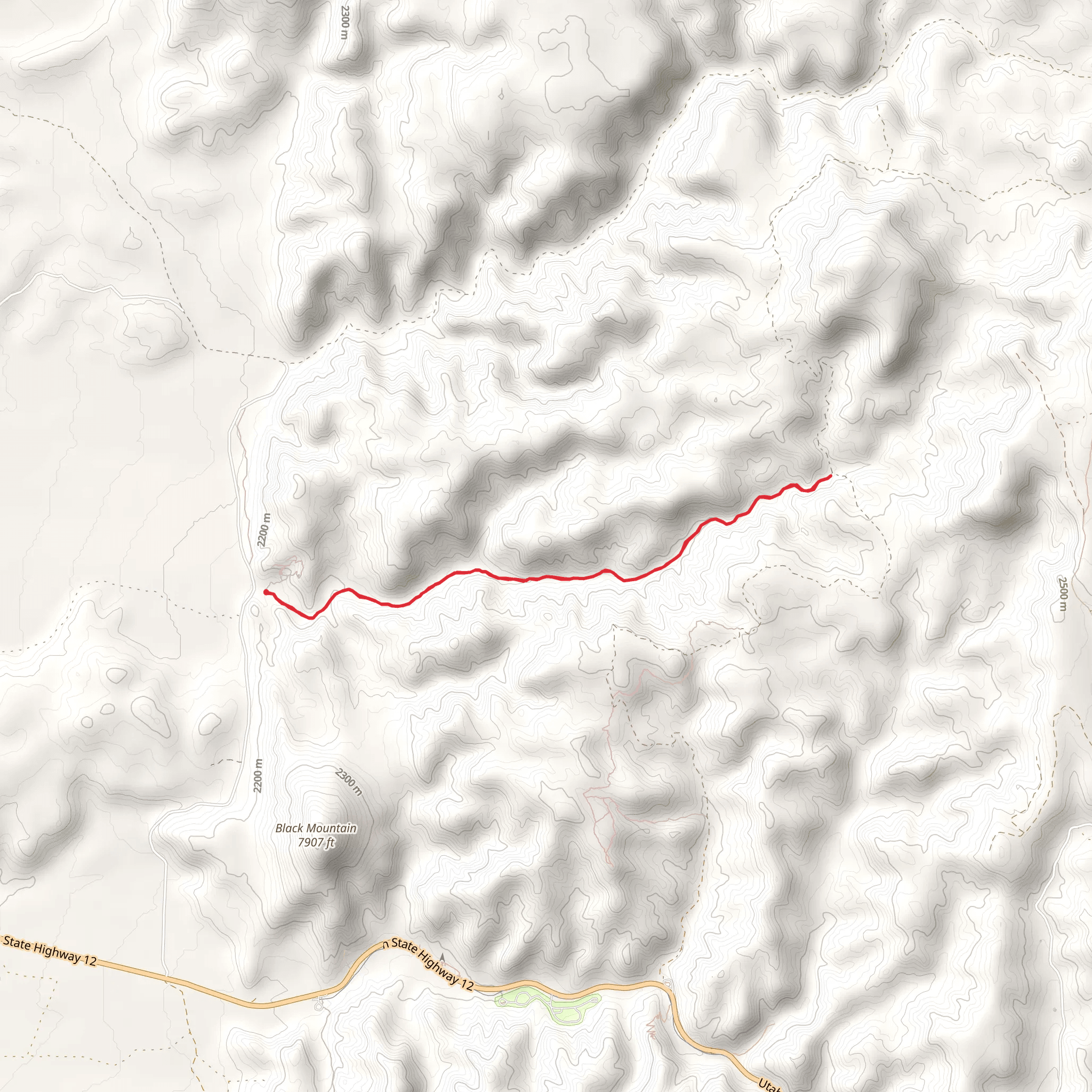 Losee Canyon Trail mobile static map