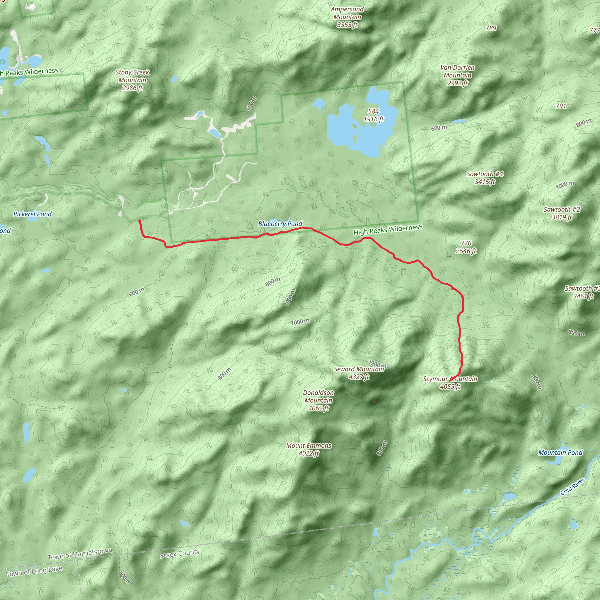 Seymour Mountain via Blueberry Trail mobile static map