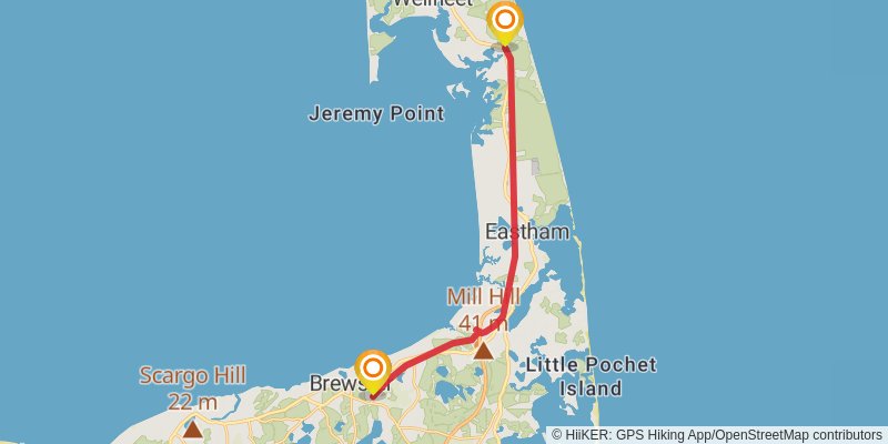 Cape Cod Rail Trail stage 2 Map
